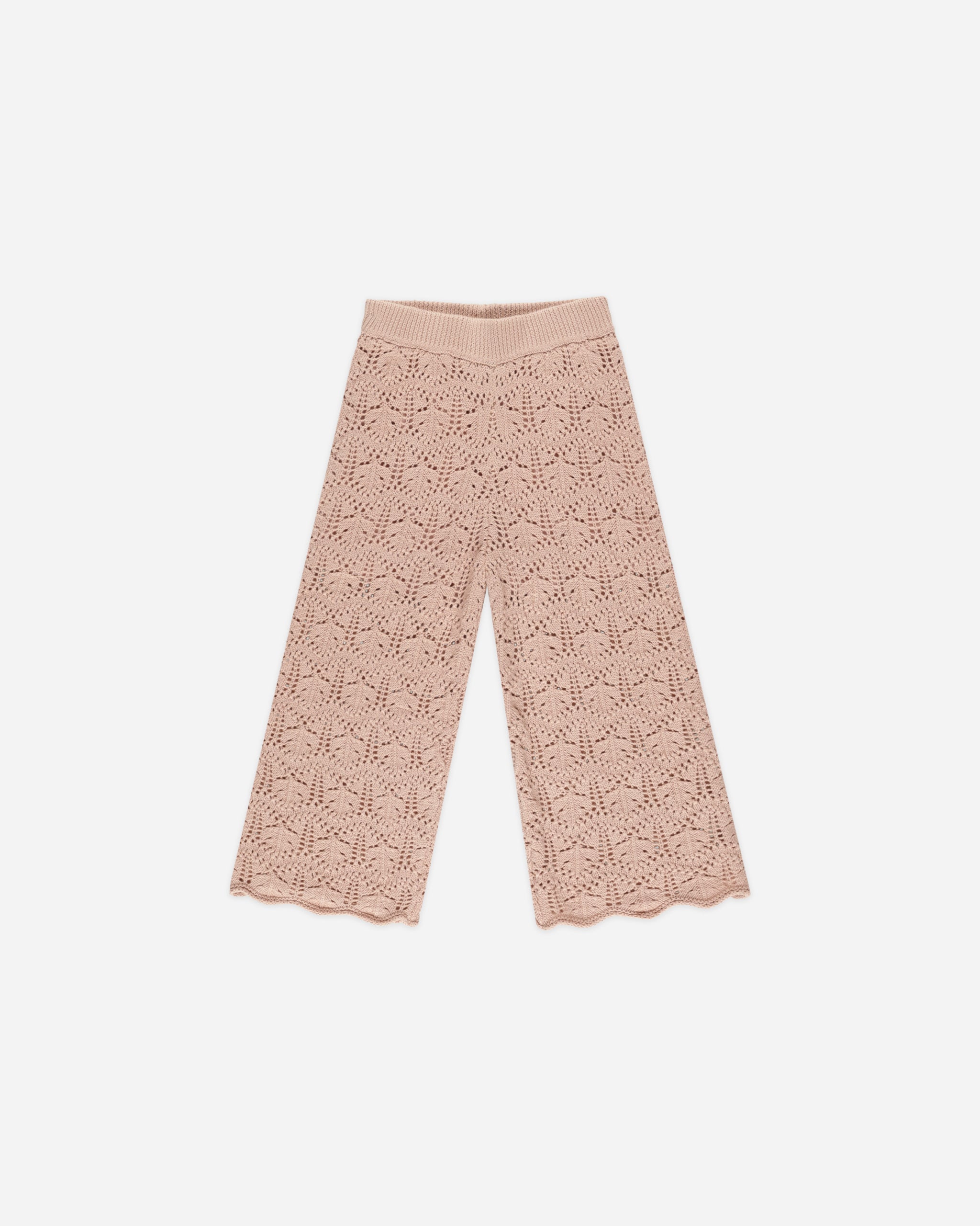 Crochet Knit Pant || Rose