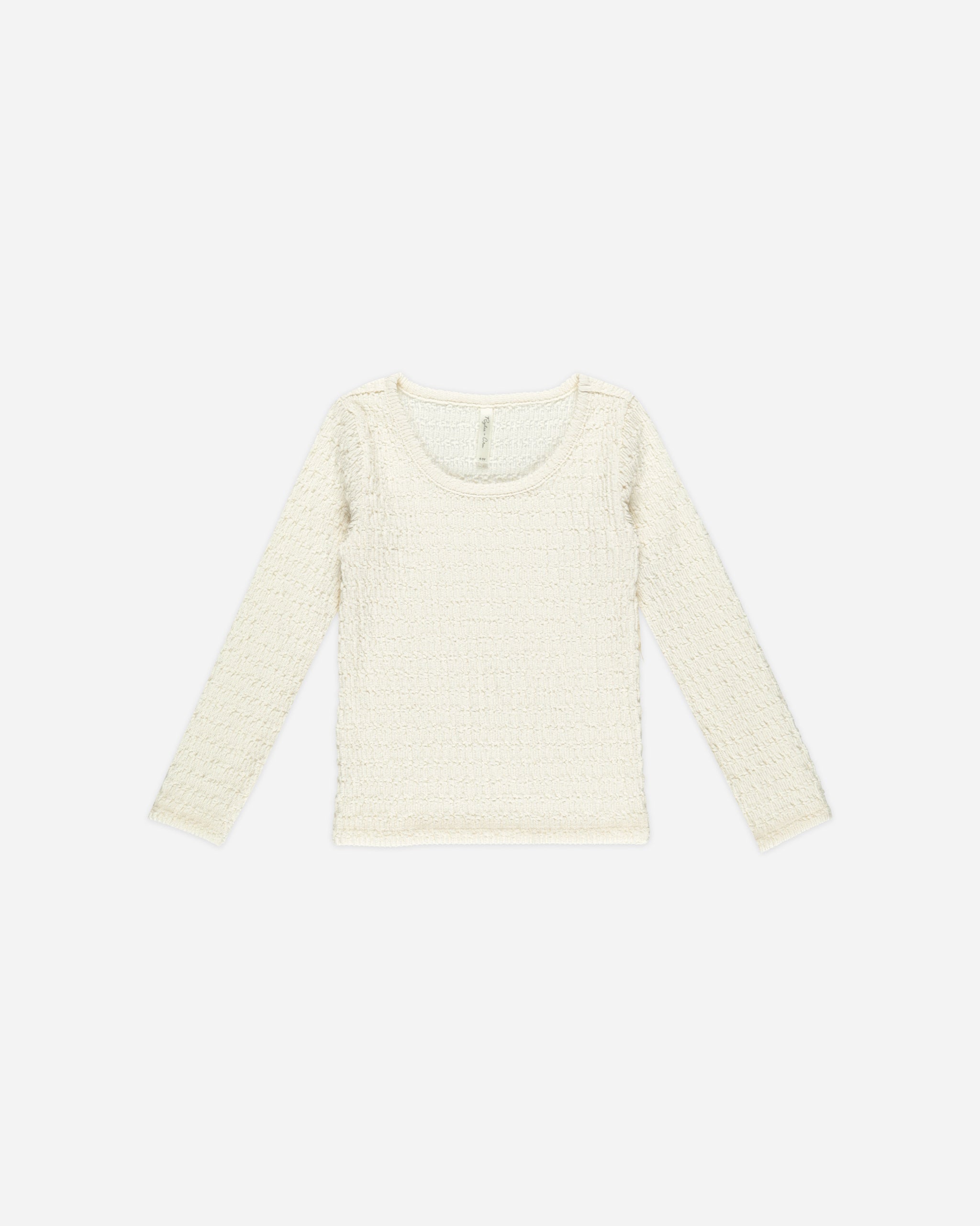 Textured Long Sleeve Top || Ivory