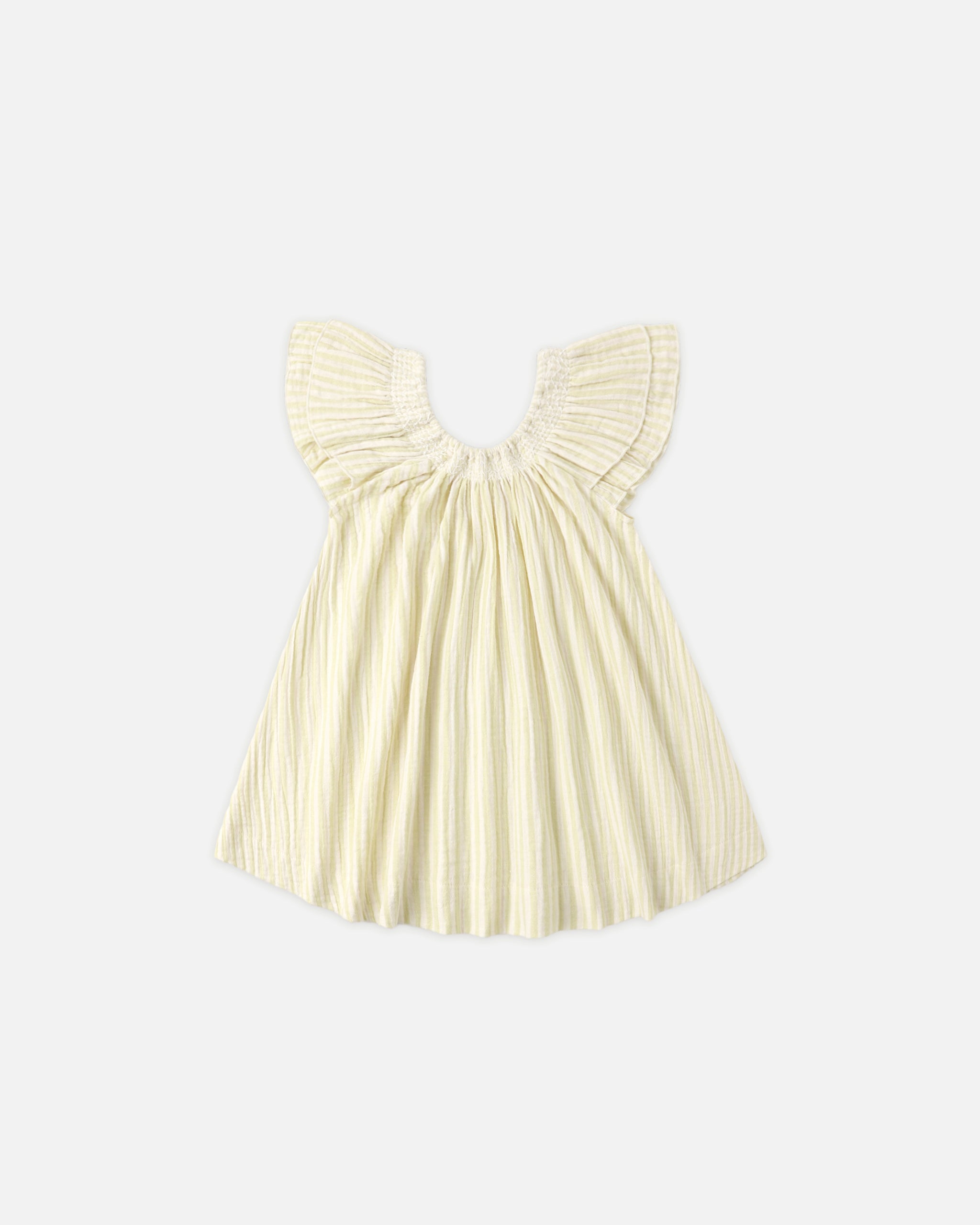 Lucia Dress Citron Stripe - Rylee + Cru | Kids Clothes | Trendy Baby Clothes | Modern Infant Outfits |