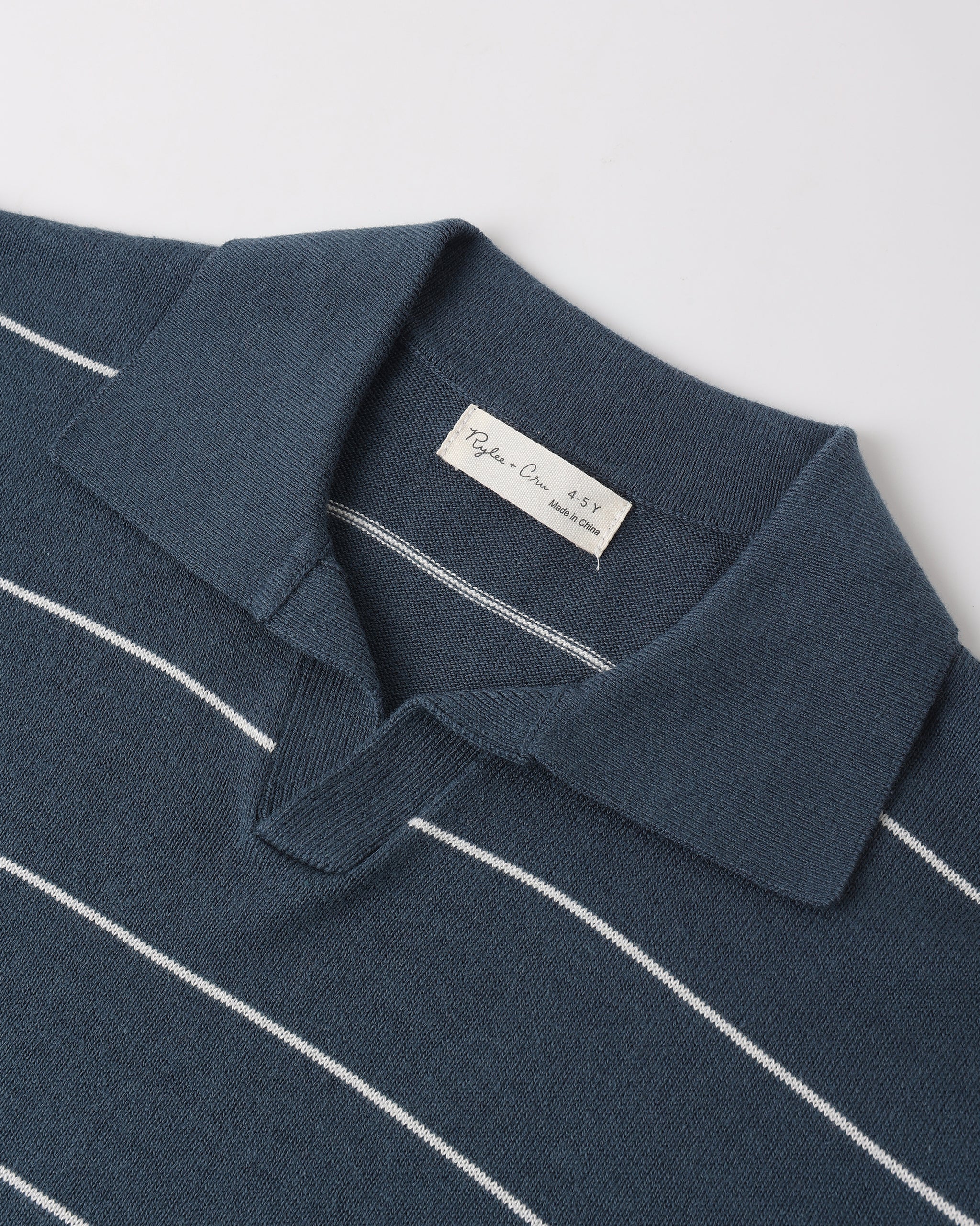 Chandler Knit Polo Navy Stripe - Rylee + Cru | Kids Clothes | Trendy Baby Clothes | Modern Infant Outfits |