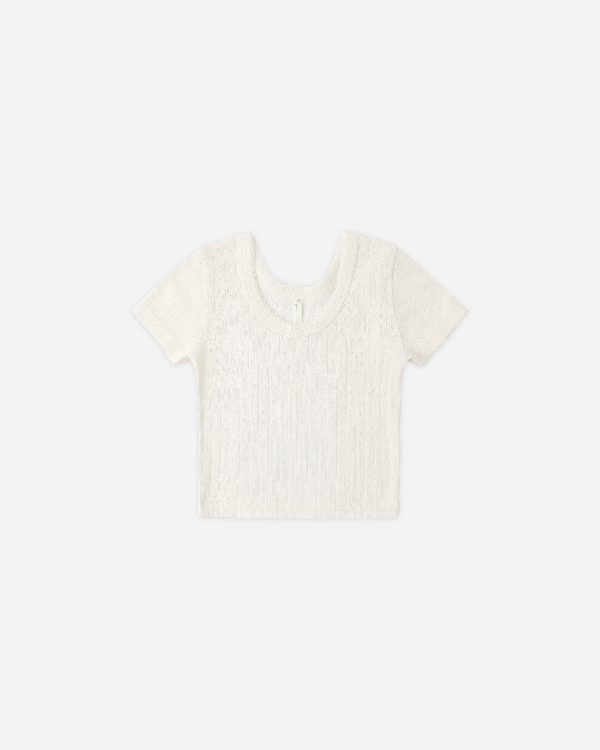 Pointelle Tee Ivory - Rylee + Cru | Kids Clothes | Trendy Baby Clothes | Modern Infant Outfits |