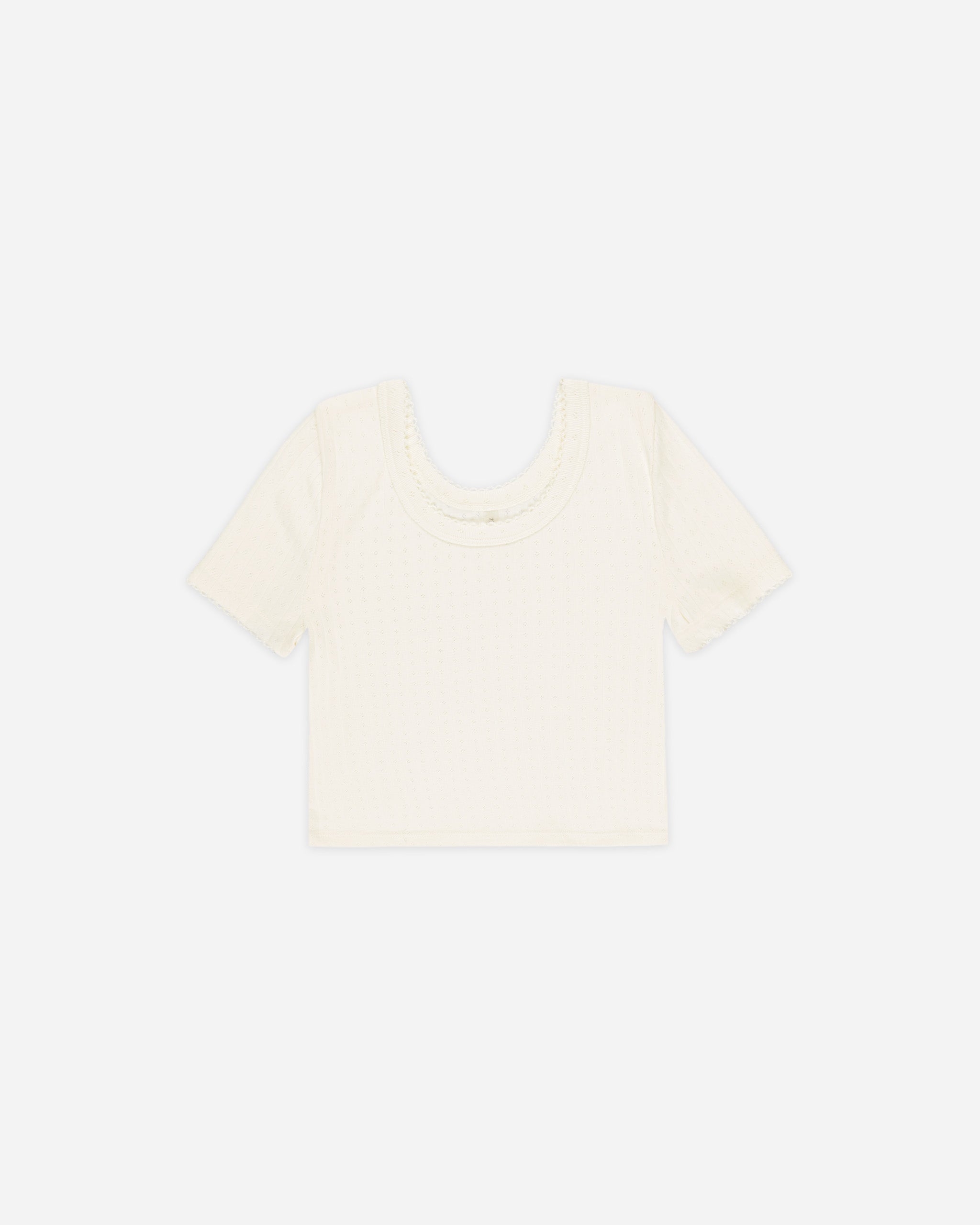 Pointelle Tee || Ivory