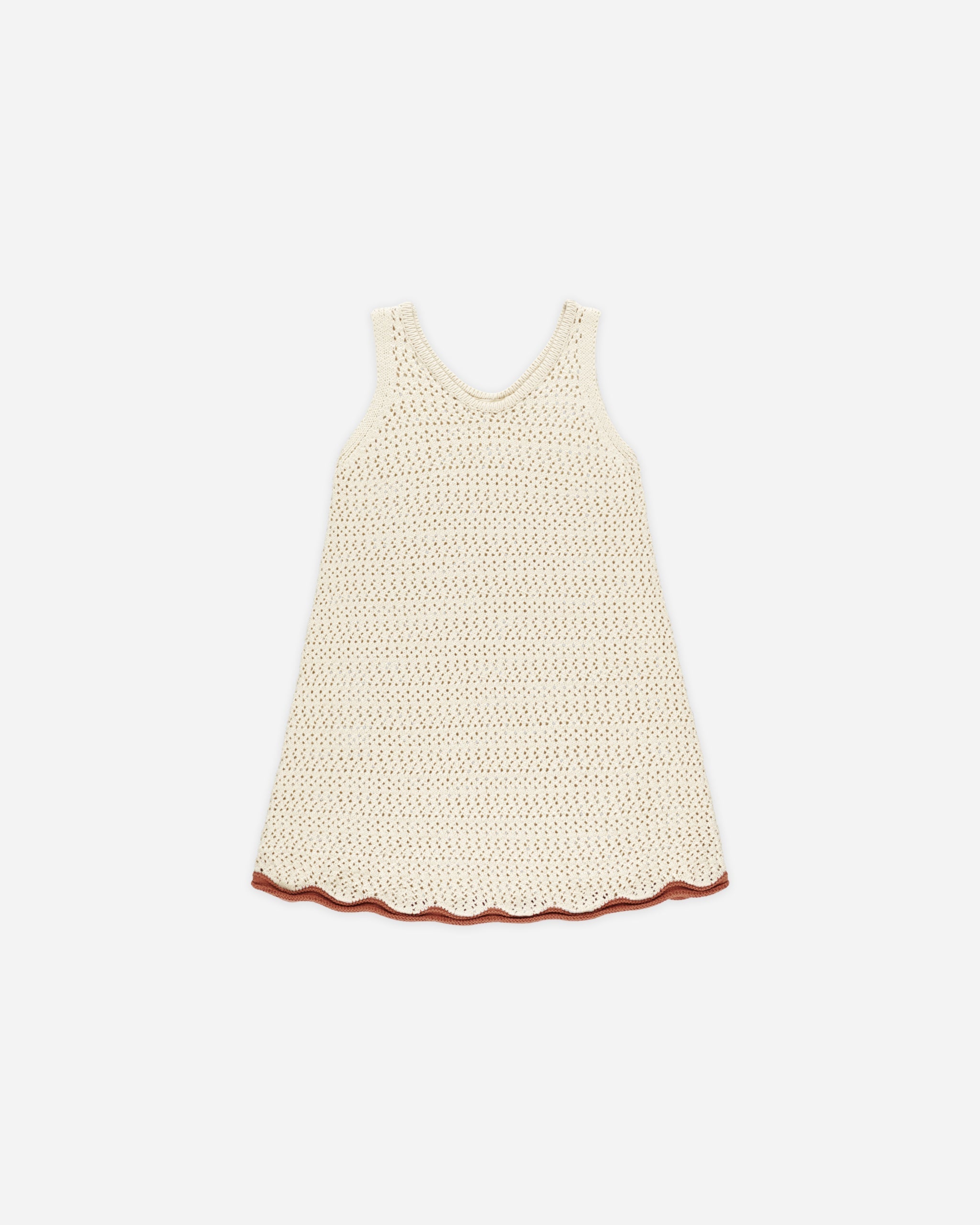 Crochet Tank Mini Dress || Natural