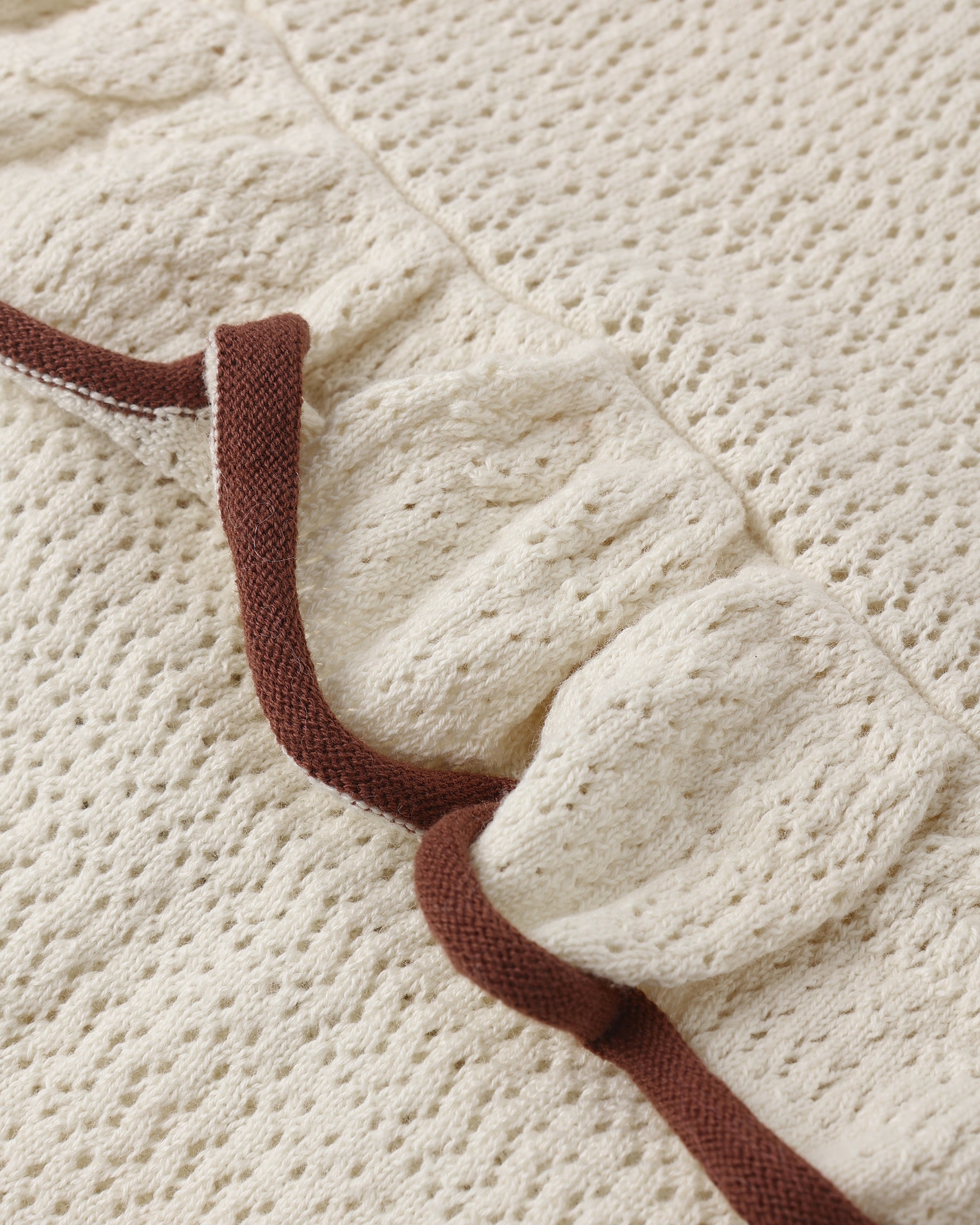 Crochet Ruffle Romper Natural