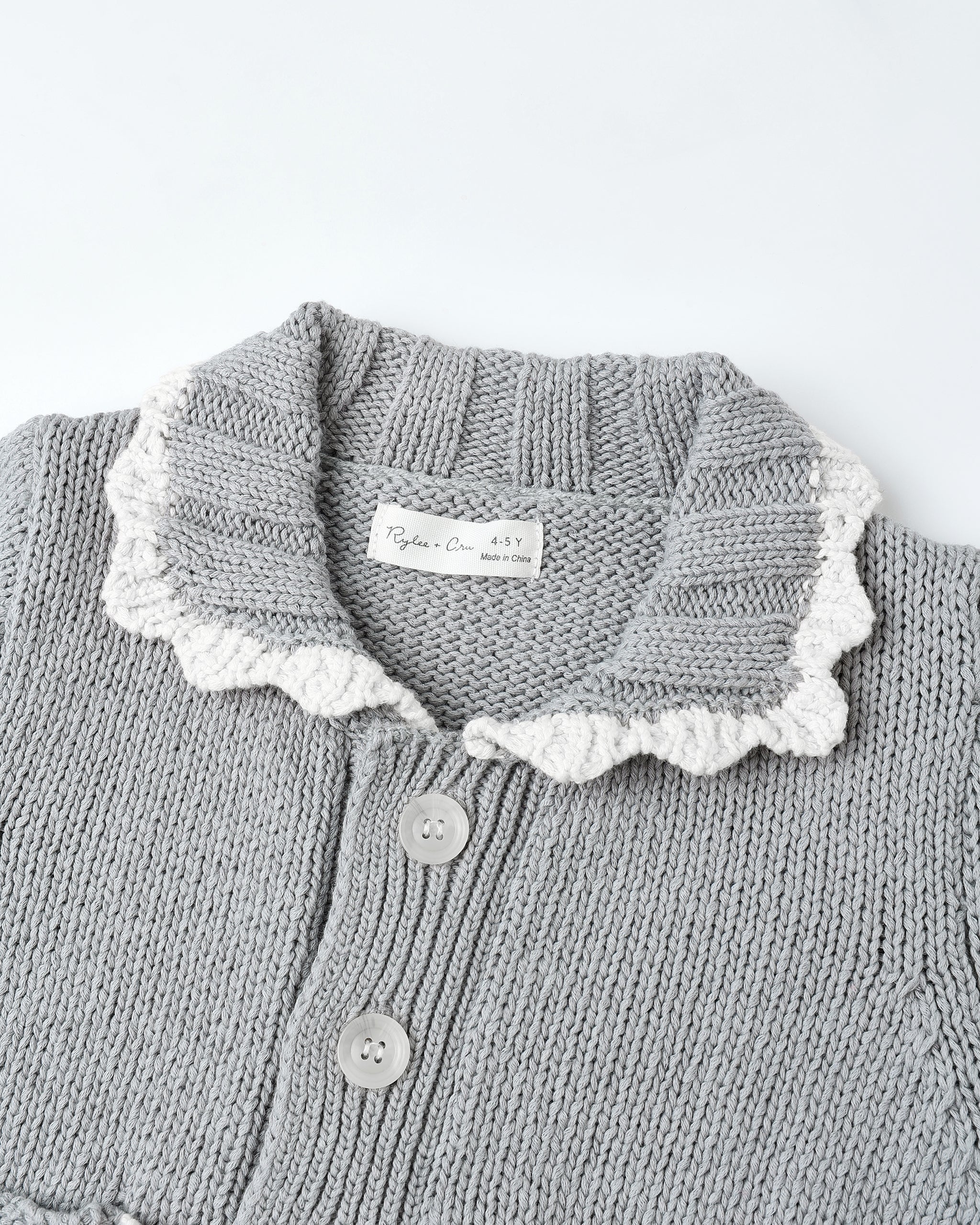 Scallop Cardigan || Dusty Blue