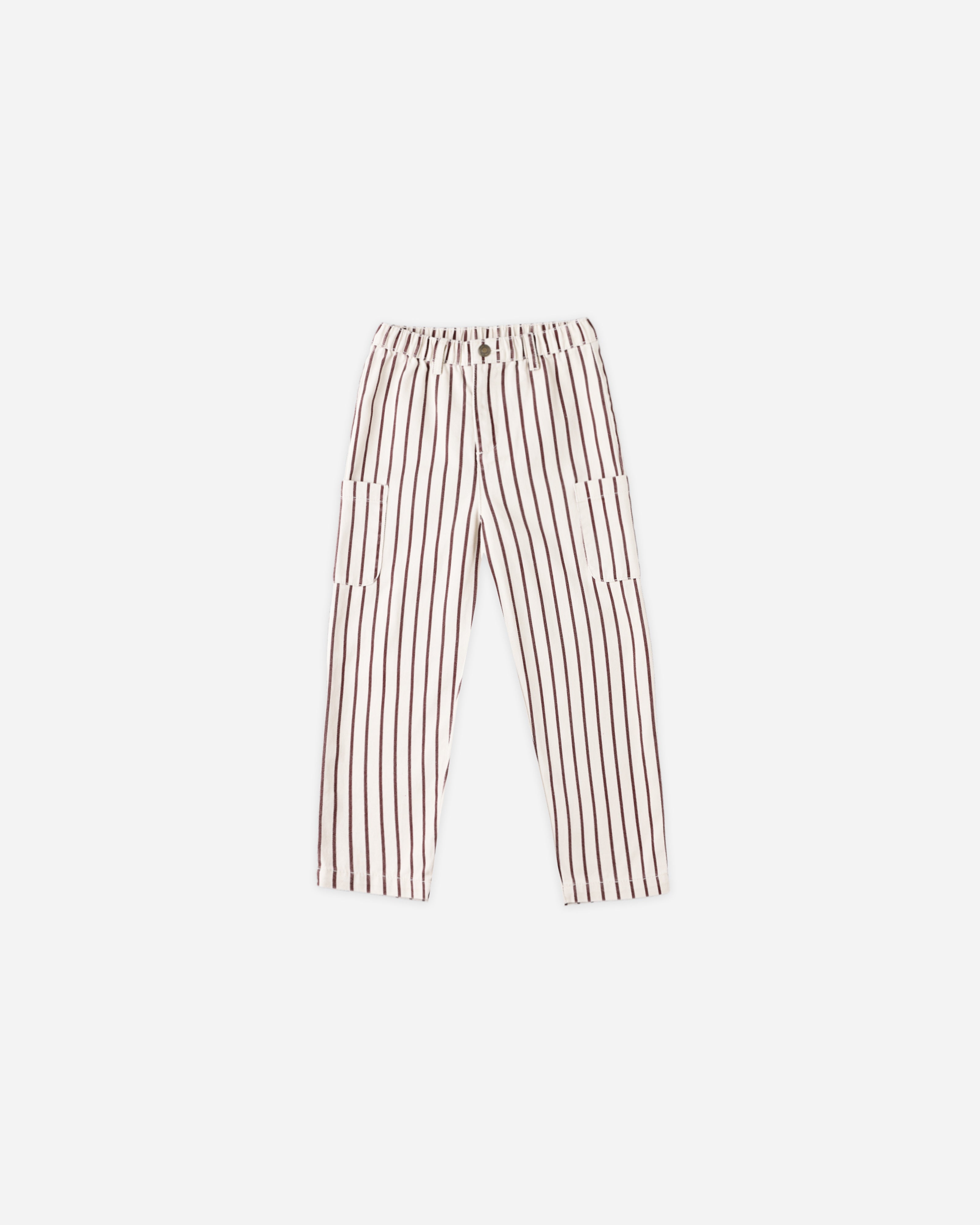 Relaxed Cargo Pant || Burgundy Pinstripe