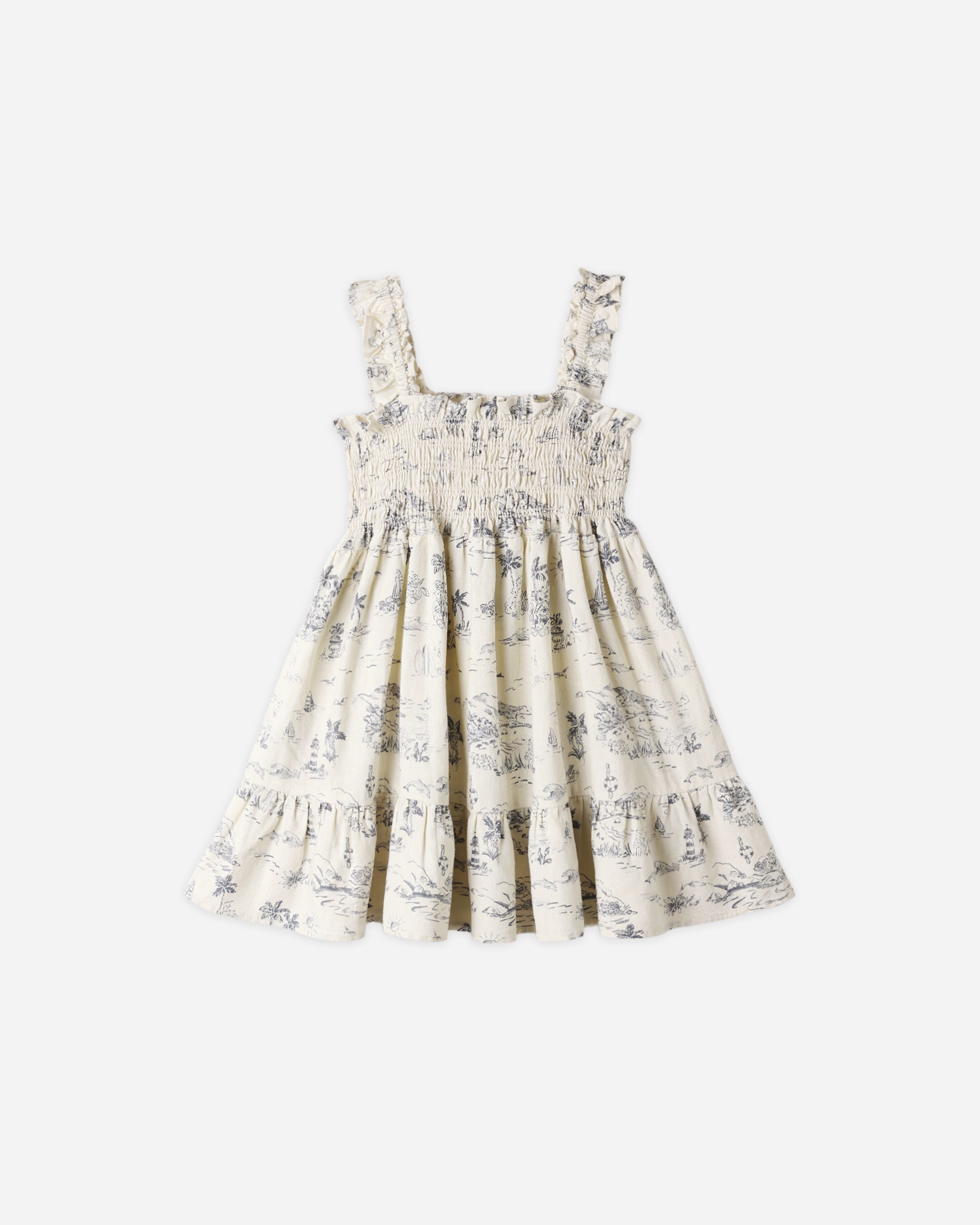 Sutton Dress Ocean Toile