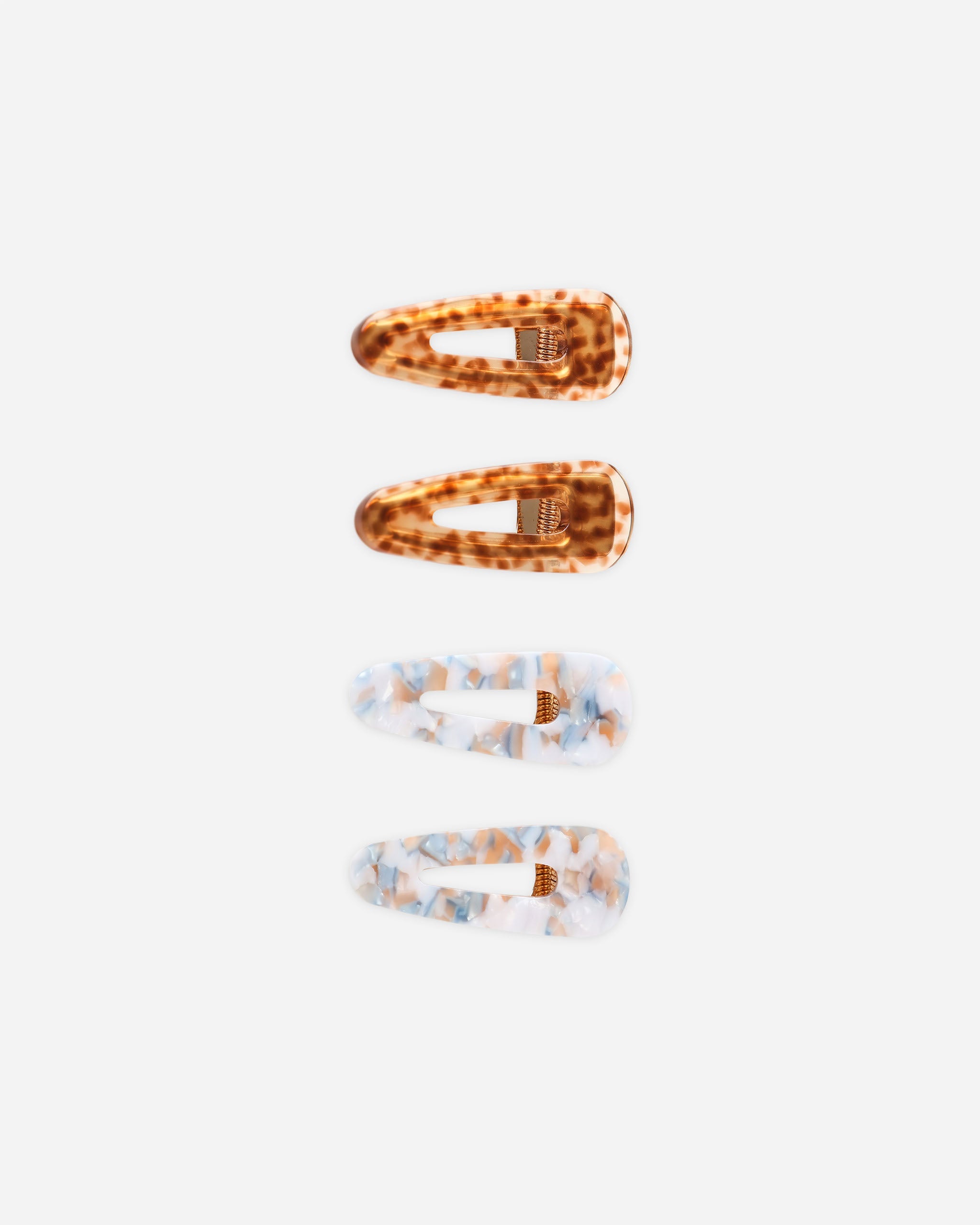 Slider Clip, Pack of 4 || Brown, Blue Tortoise