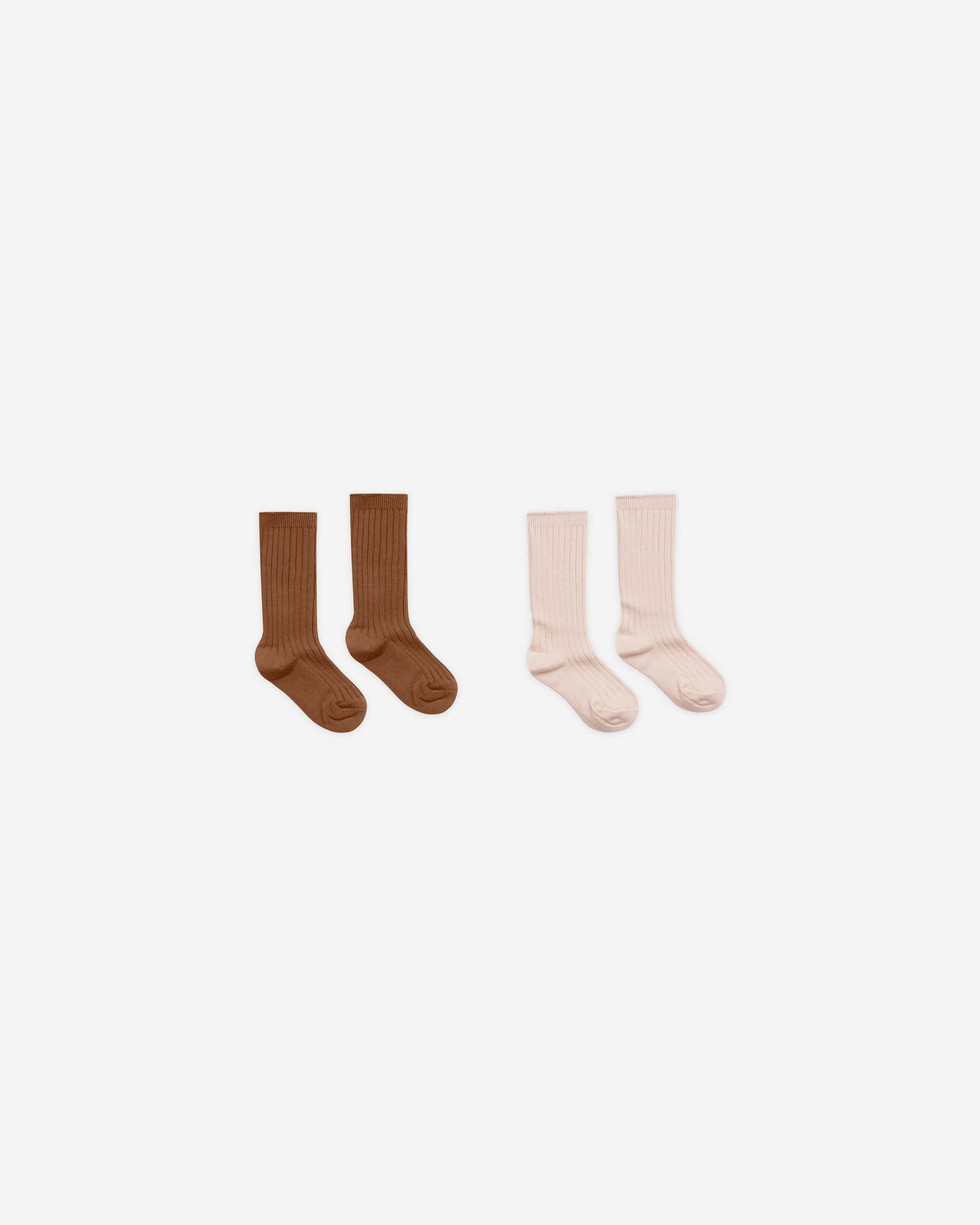 Ribbed Socks || Saddle, Shell