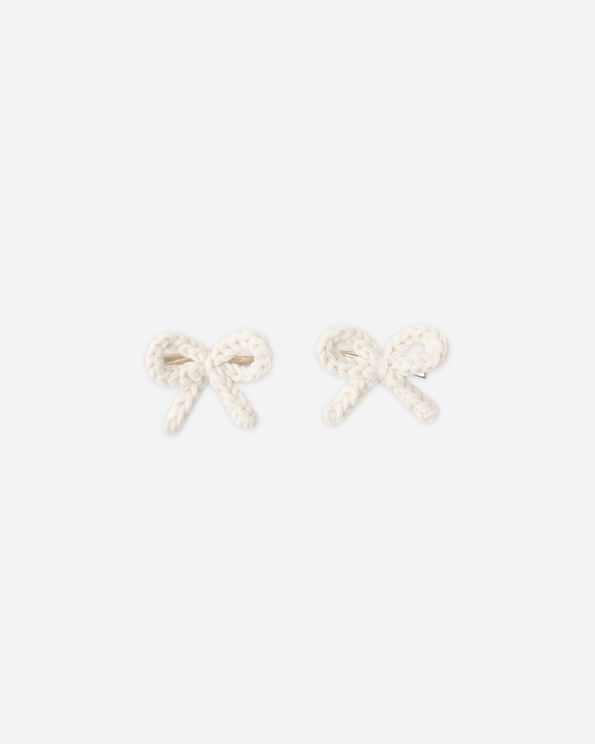 Crochet Bow Clips Ivory - Rylee + Cru | Kids Clothes | Trendy Baby Clothes | Modern Infant Outfits |