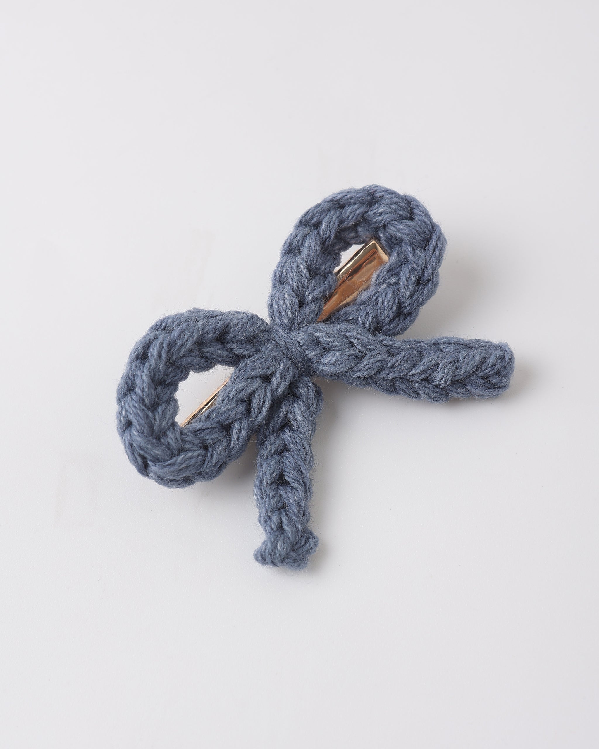 Crochet Bow Clip Marine
