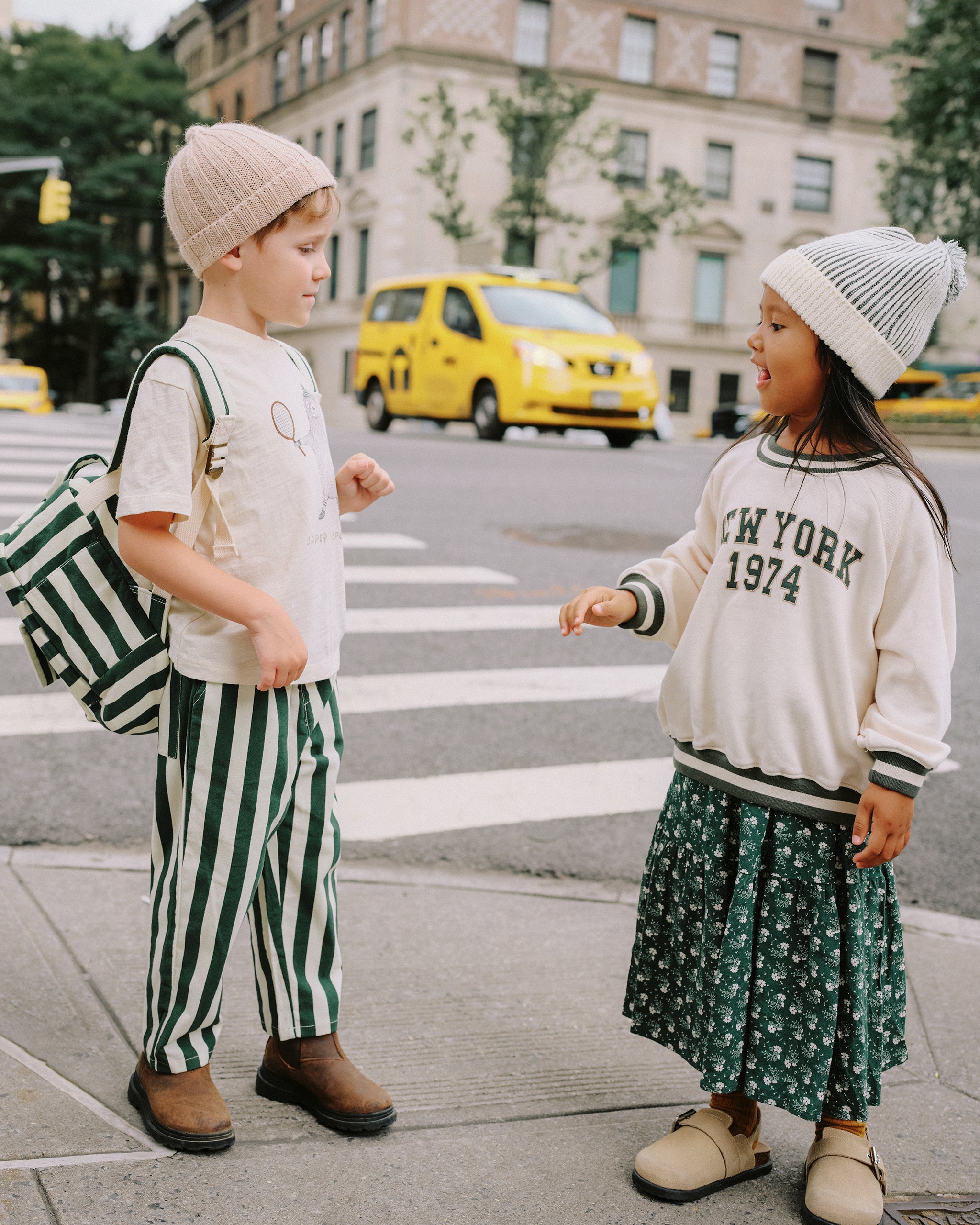 Tiered Midi Skirt || Green Ditsy