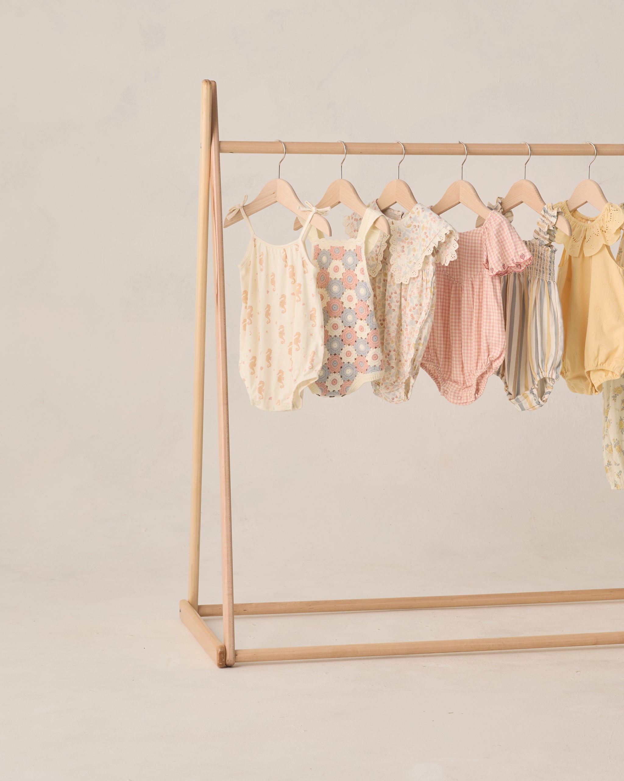 Crochet Romper Blue, Light Pink, Ivory - Rylee + Cru | Kids Clothes | Trendy Baby Clothes | Modern Infant Outfits |
