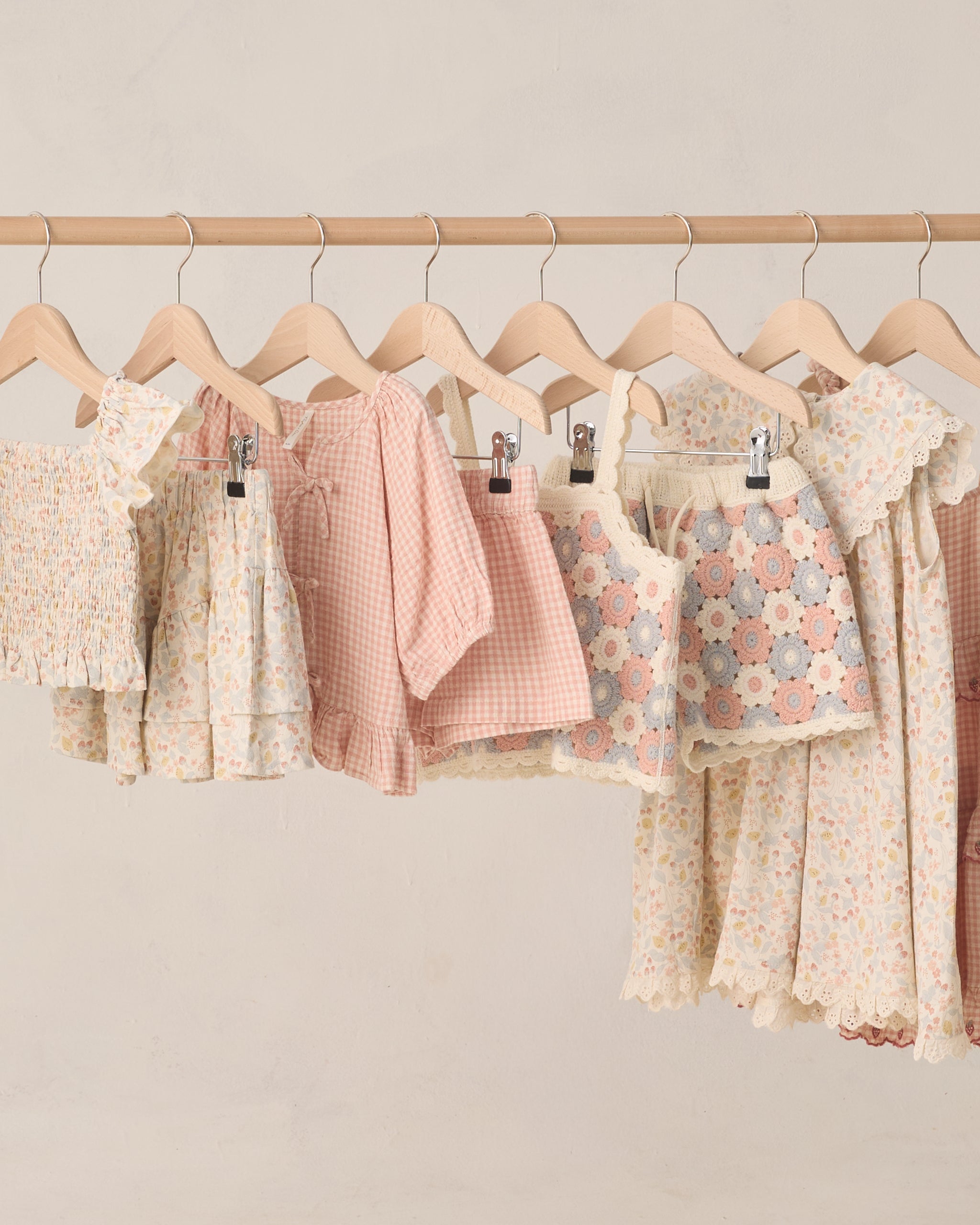 Lili Knit Set Blue, Light Pink, Ivory - Rylee + Cru | Kids Clothes | Trendy Baby Clothes | Modern Infant Outfits |