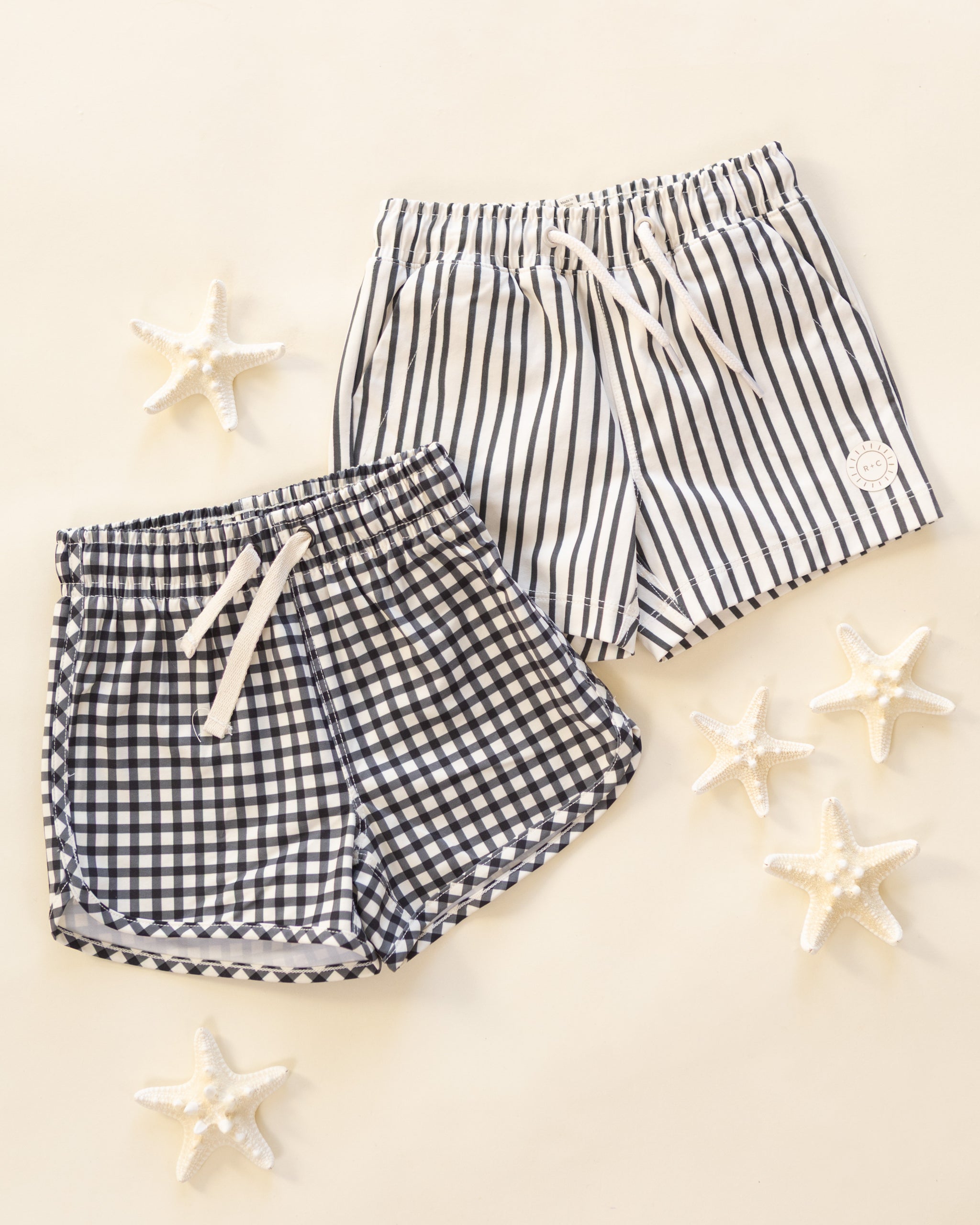 Swim Trunk Black Gingham - Rylee + Cru | Kids Clothes | Trendy Baby Clothes | Modern Infant Outfits |