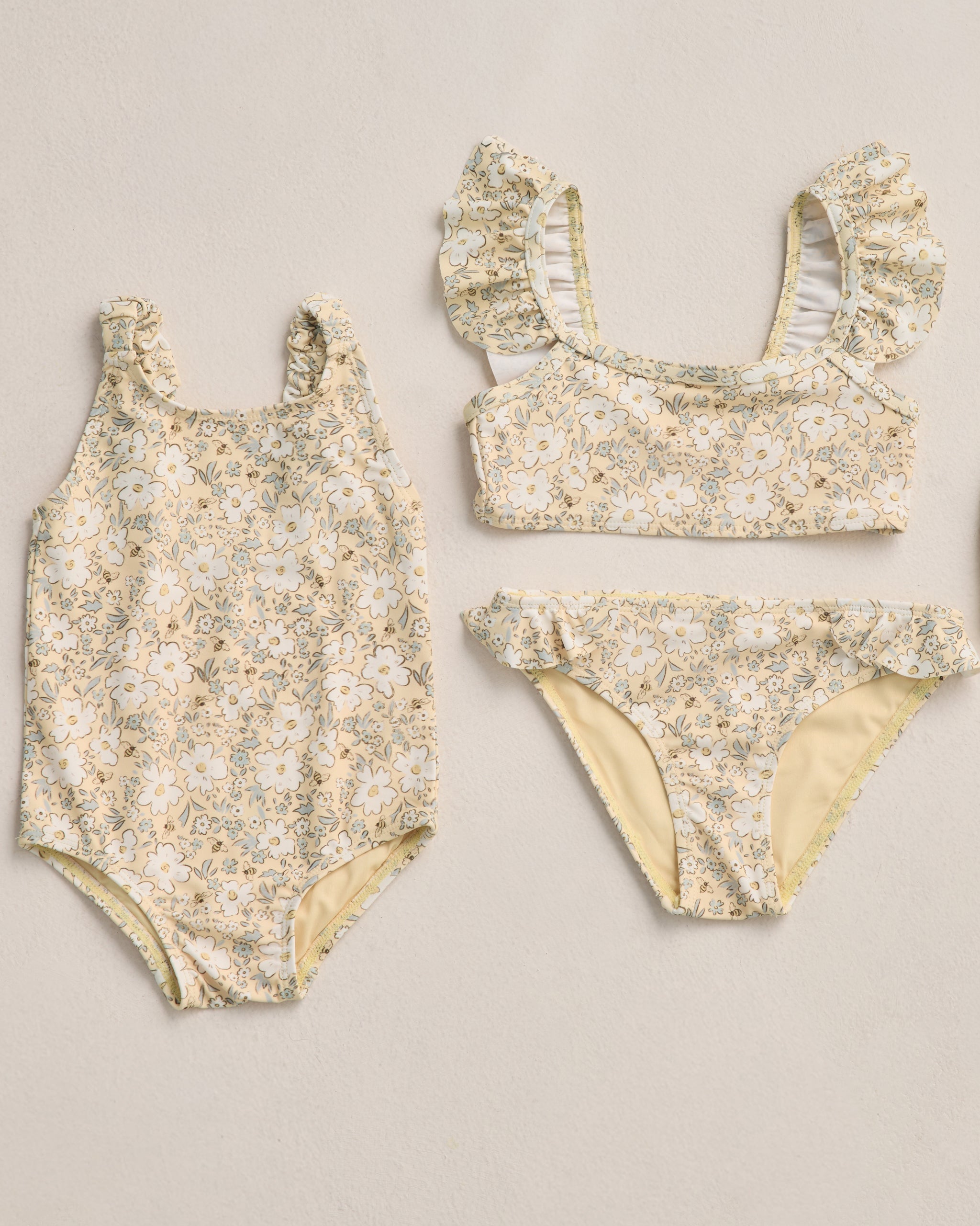 Scrunch One-Piece Lemon Meadow - Rylee + Cru | Kids Clothes | Trendy Baby Clothes | Modern Infant Outfits |