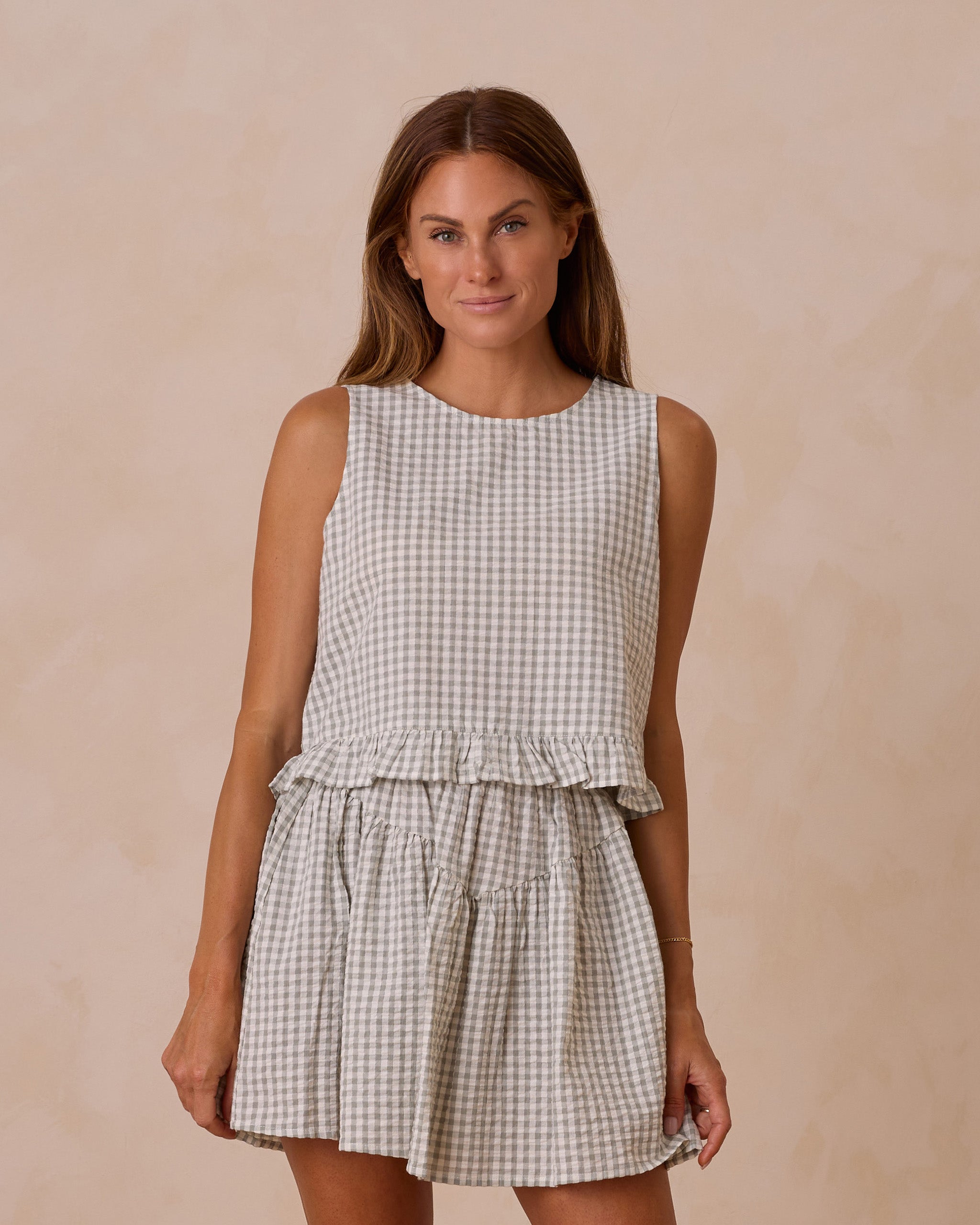 Oceanside Top | Eucalyptus Gingham