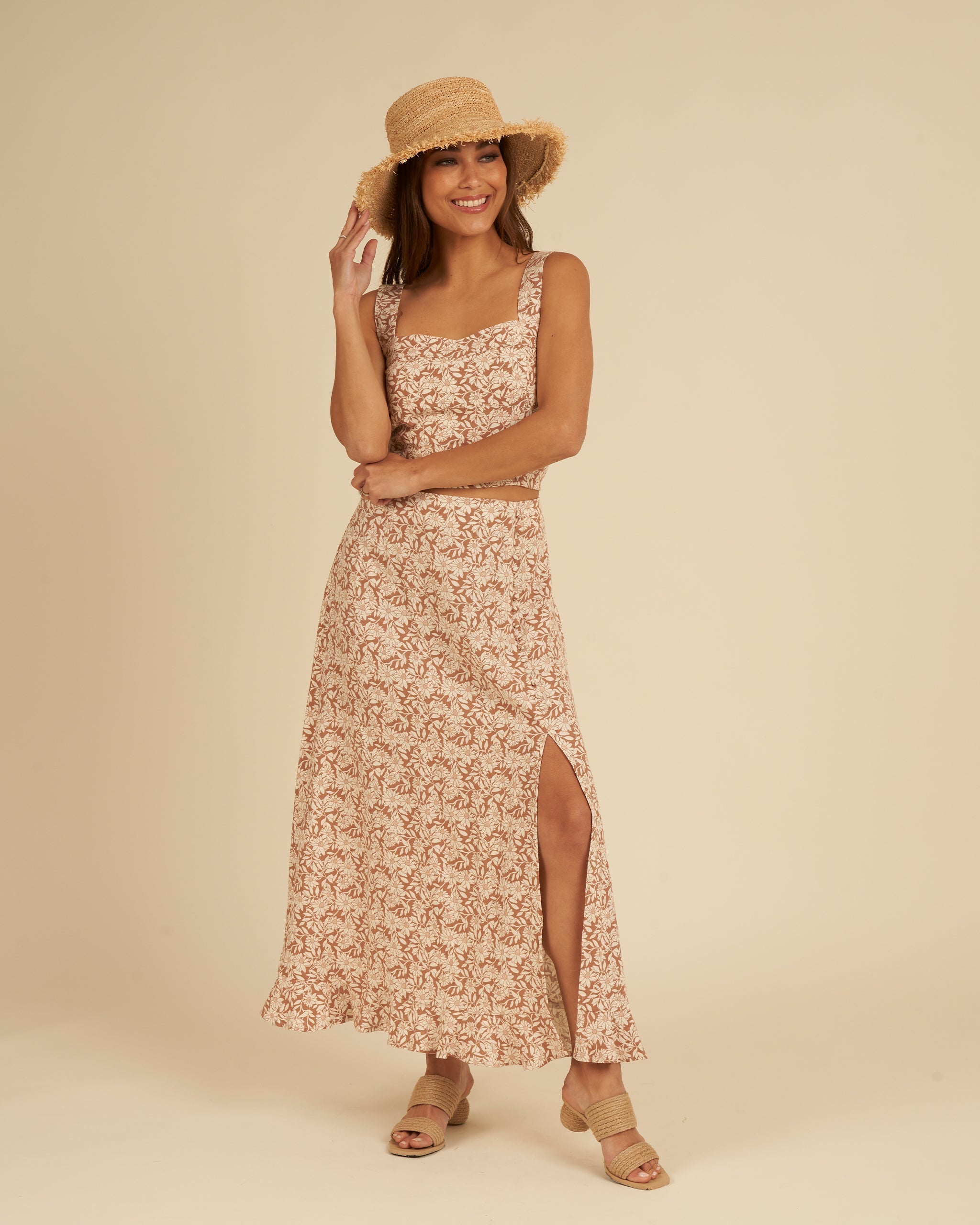 Button Slit Skirt | Plumeria - Rylee + Cru | Kids Clothes | Trendy Baby Clothes | Modern Infant Outfits |