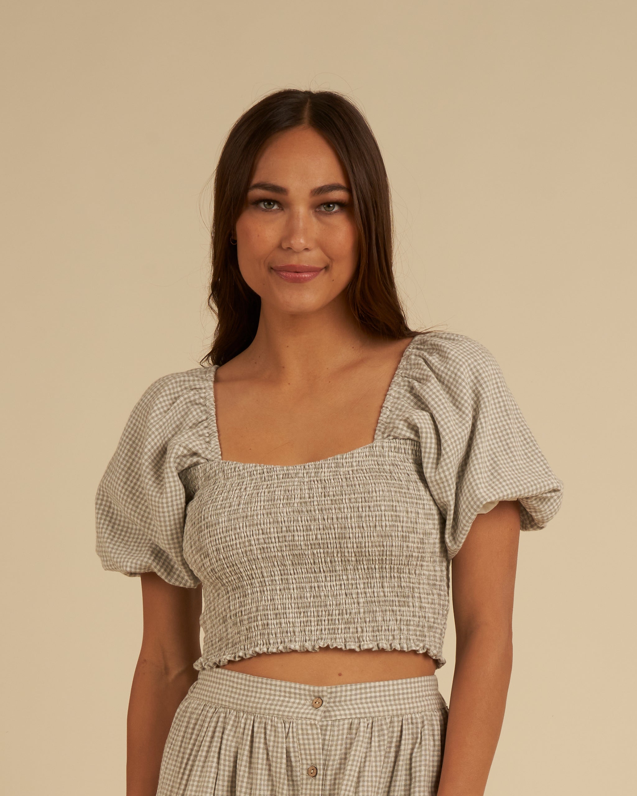 Trixie Top | Sage Gingham - Rylee + Cru | Kids Clothes | Trendy Baby Clothes | Modern Infant Outfits |