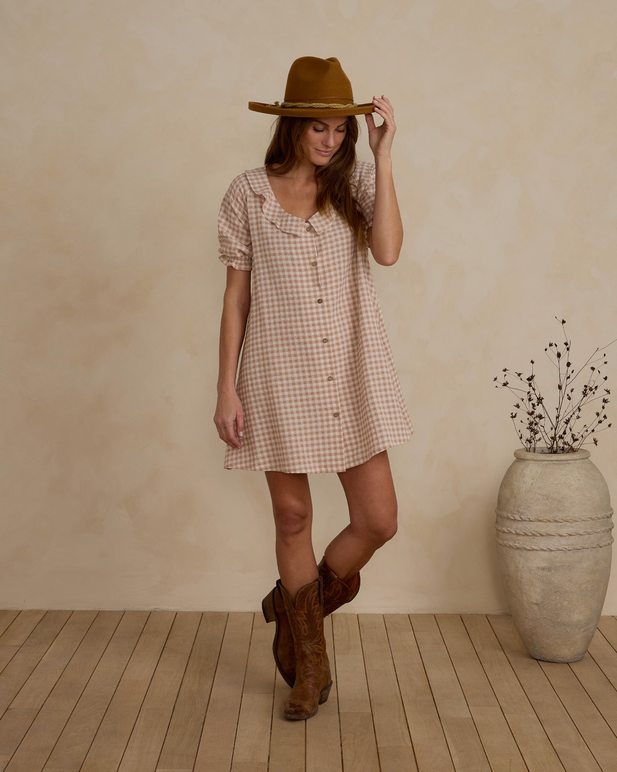 Avalon Dress | Pink Gingham