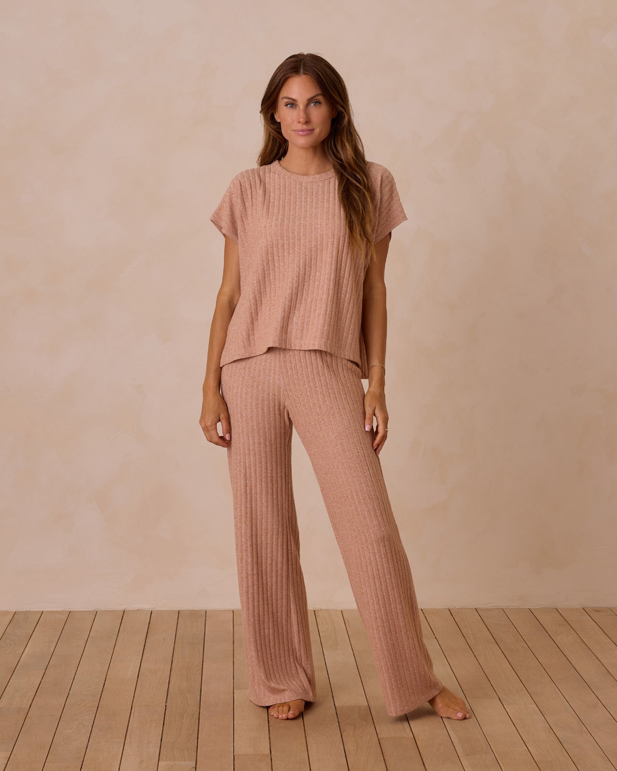 Cozy Rib Knit Set | Grapefruit