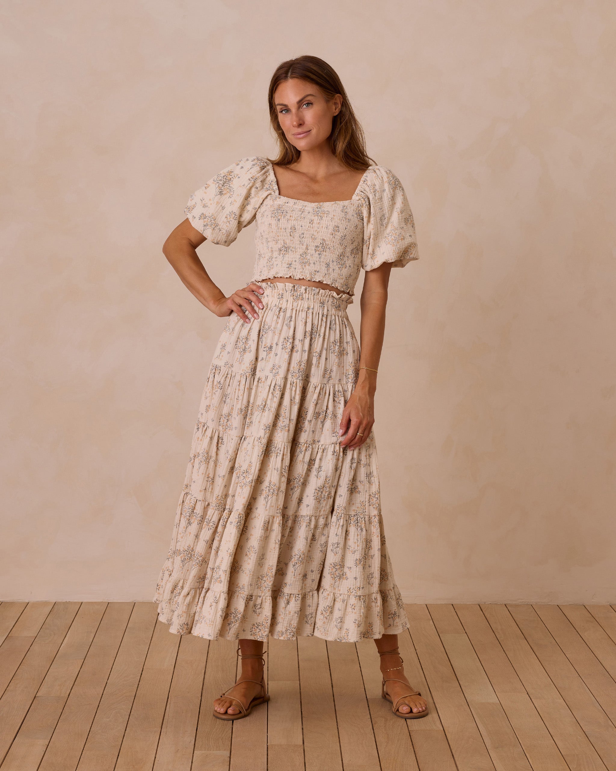 Ruffle Tiered Maxi Skirt | Citrus Grove