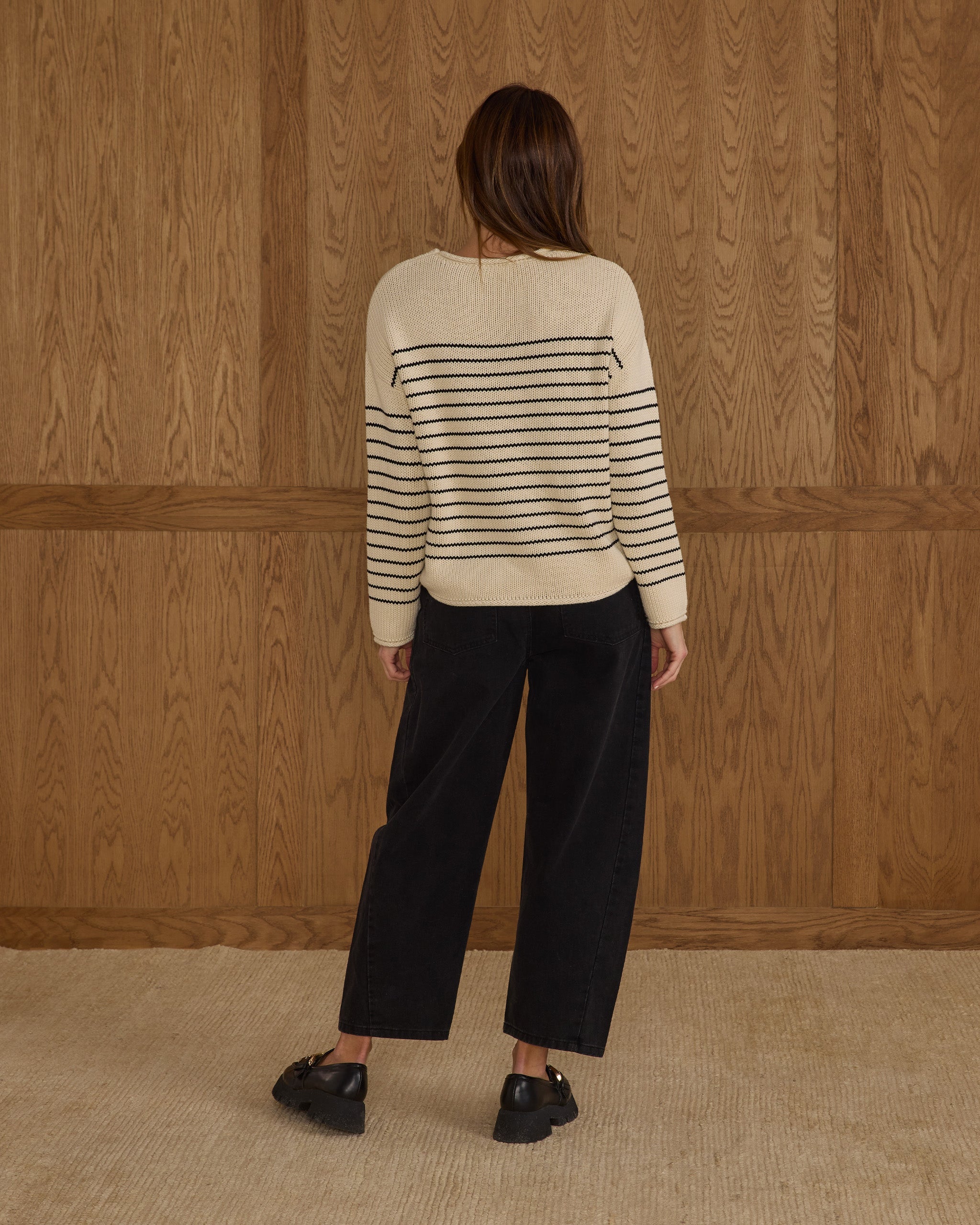 Jacques Sweater | Black Stripe - Rylee + Cru | Kids Clothes | Trendy Baby Clothes | Modern Infant Outfits |