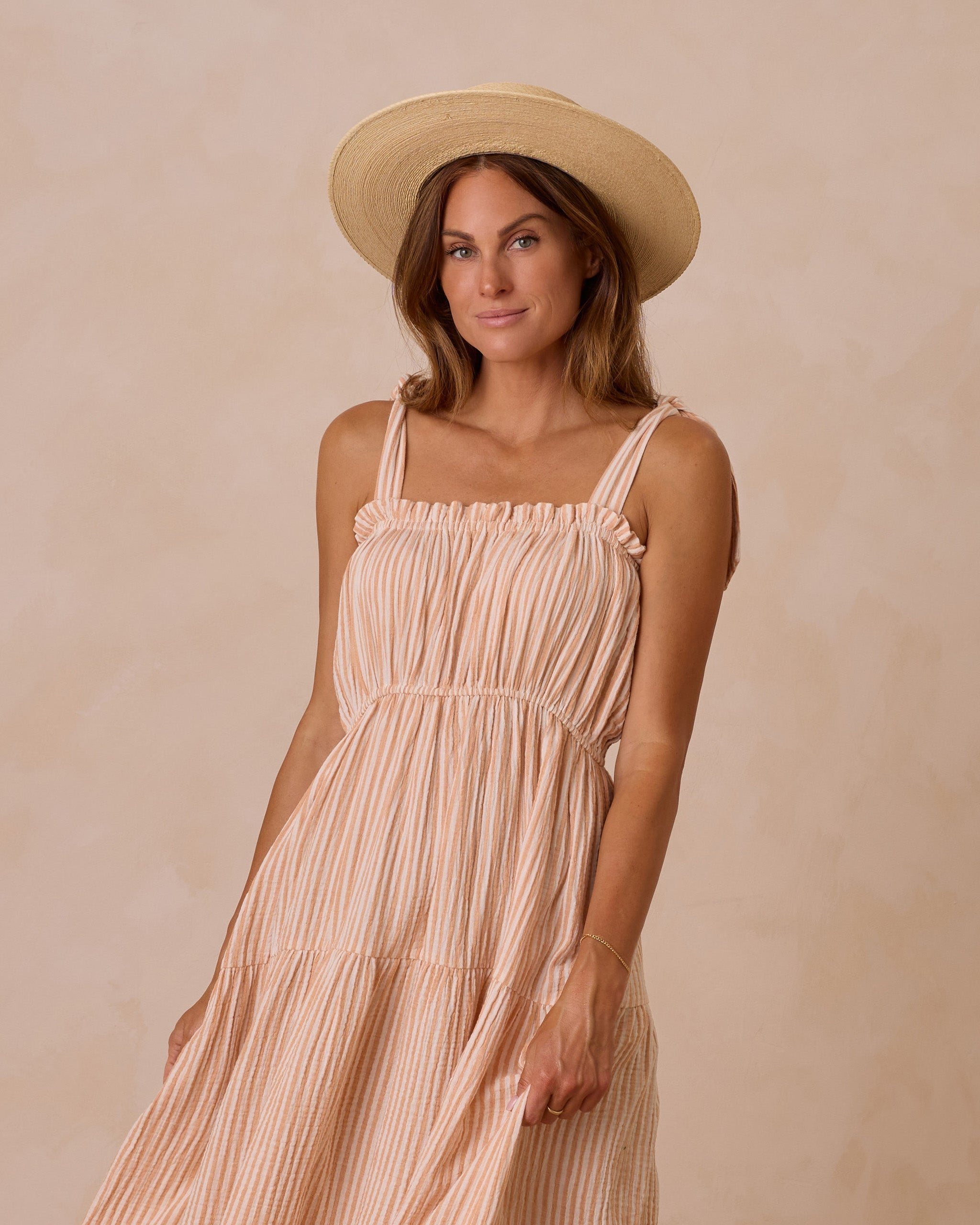 Delphina Dress | Grapefruit Stripe