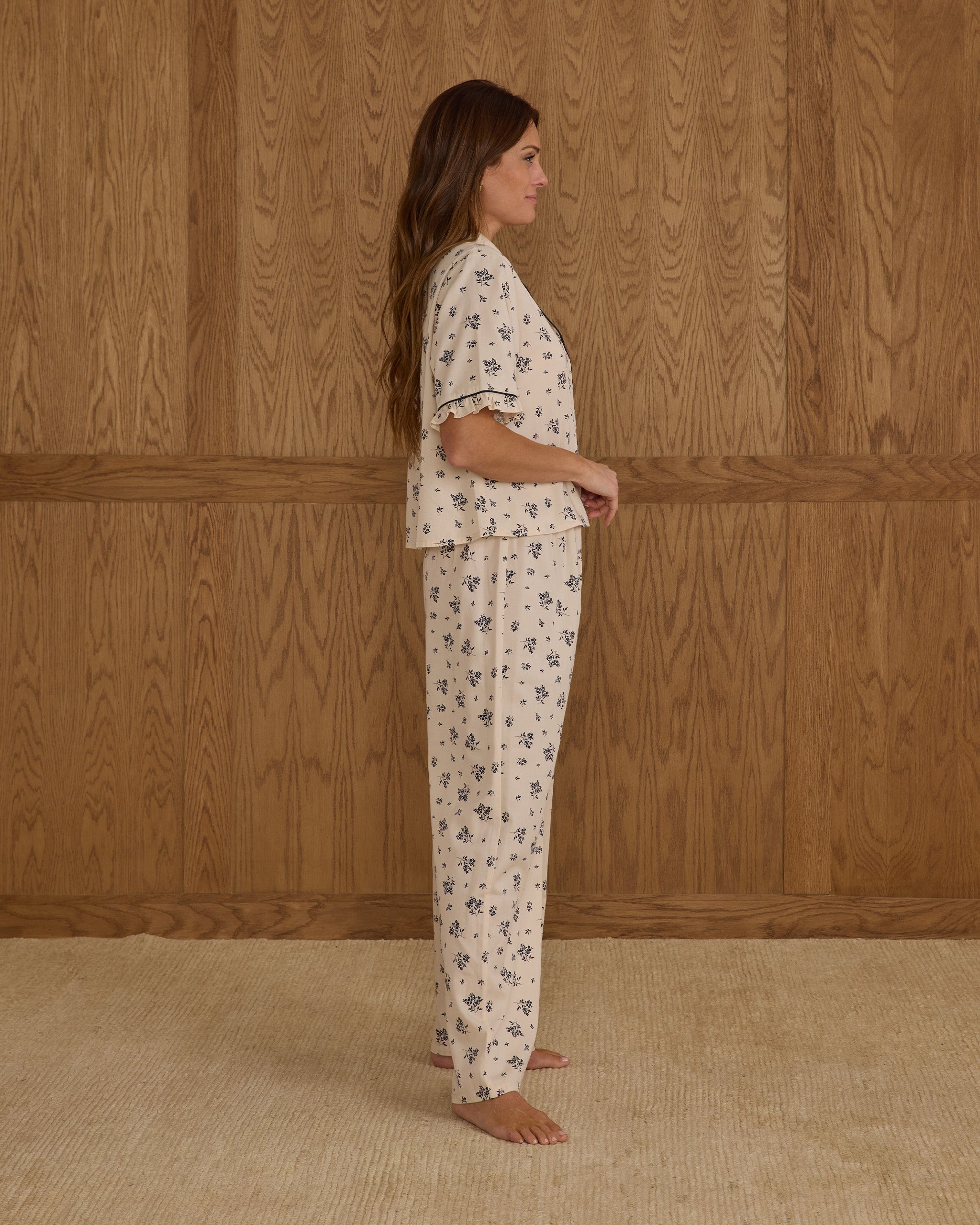 Woven Pajama Set | Blue Floral