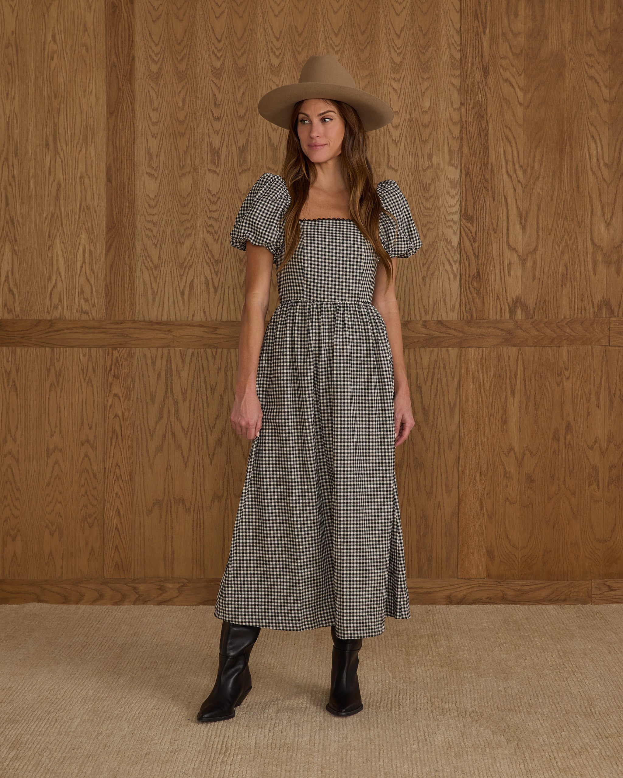Chiara Dress | Black Gingham - Rylee + Cru | Kids Clothes | Trendy Baby Clothes | Modern Infant Outfits |