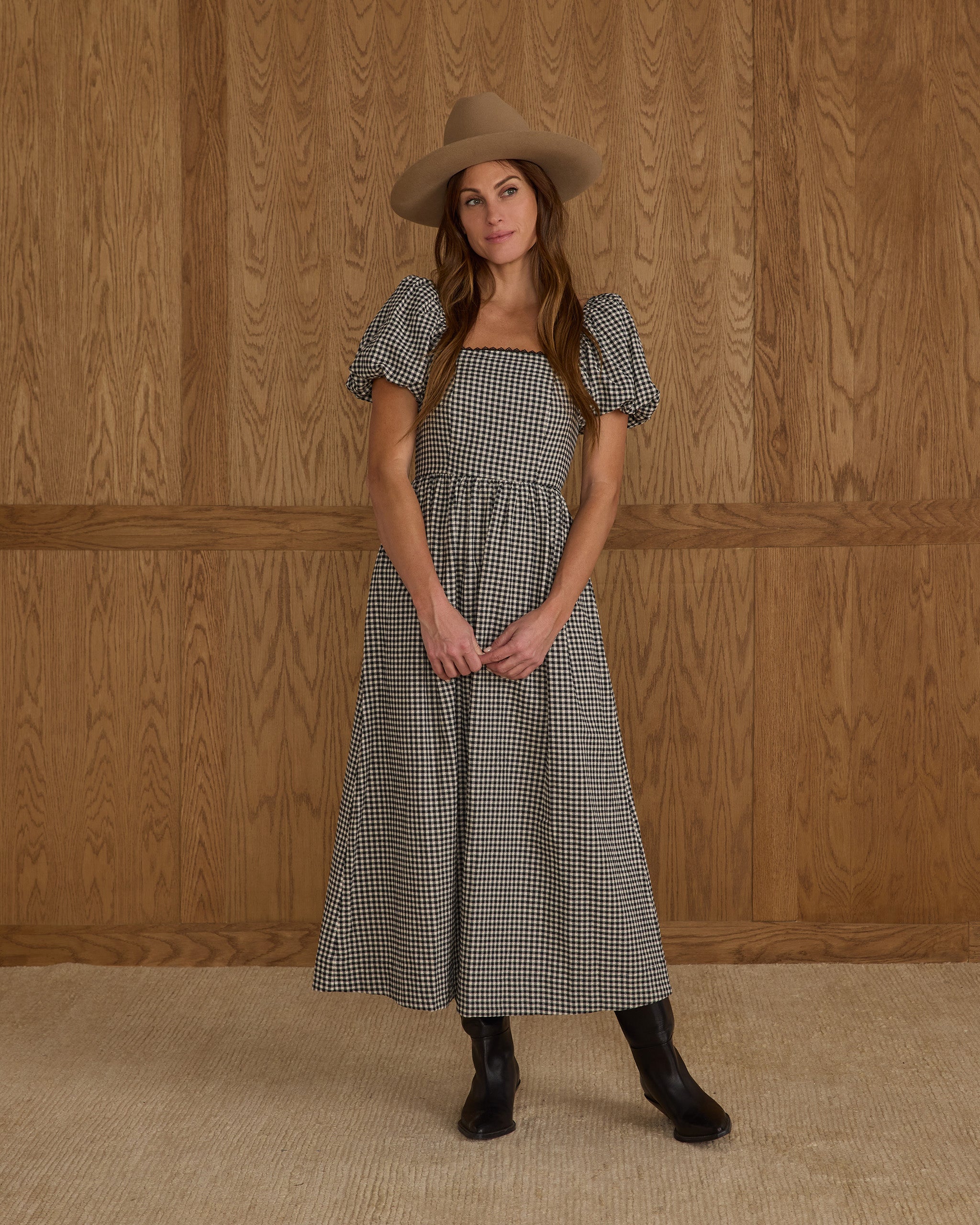 Chiara Dress | Black Gingham - Rylee + Cru | Kids Clothes | Trendy Baby Clothes | Modern Infant Outfits |