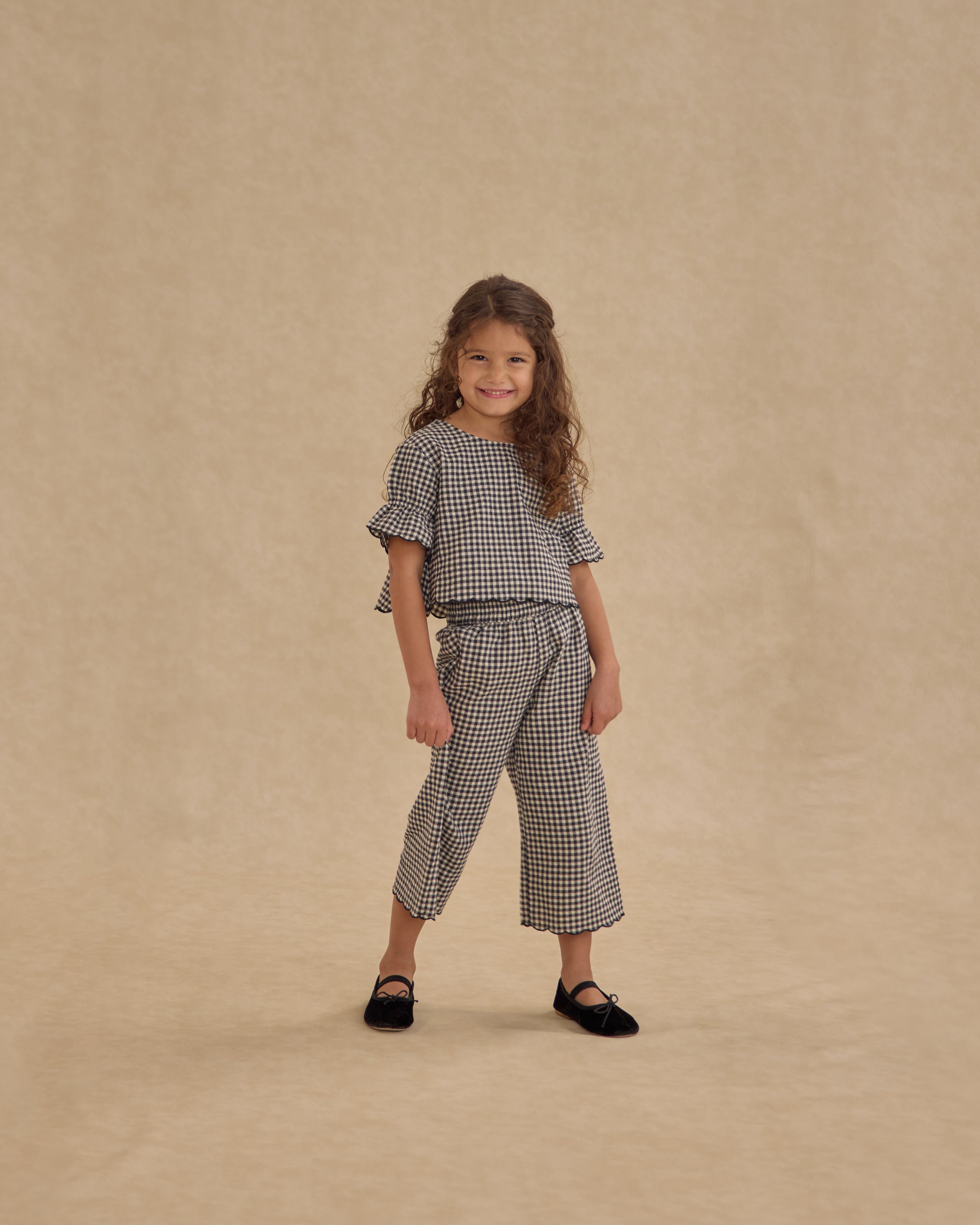 Francie Blouse || Black Gingham - Rylee + Cru | Kids Clothes | Trendy Baby Clothes | Modern Infant Outfits |