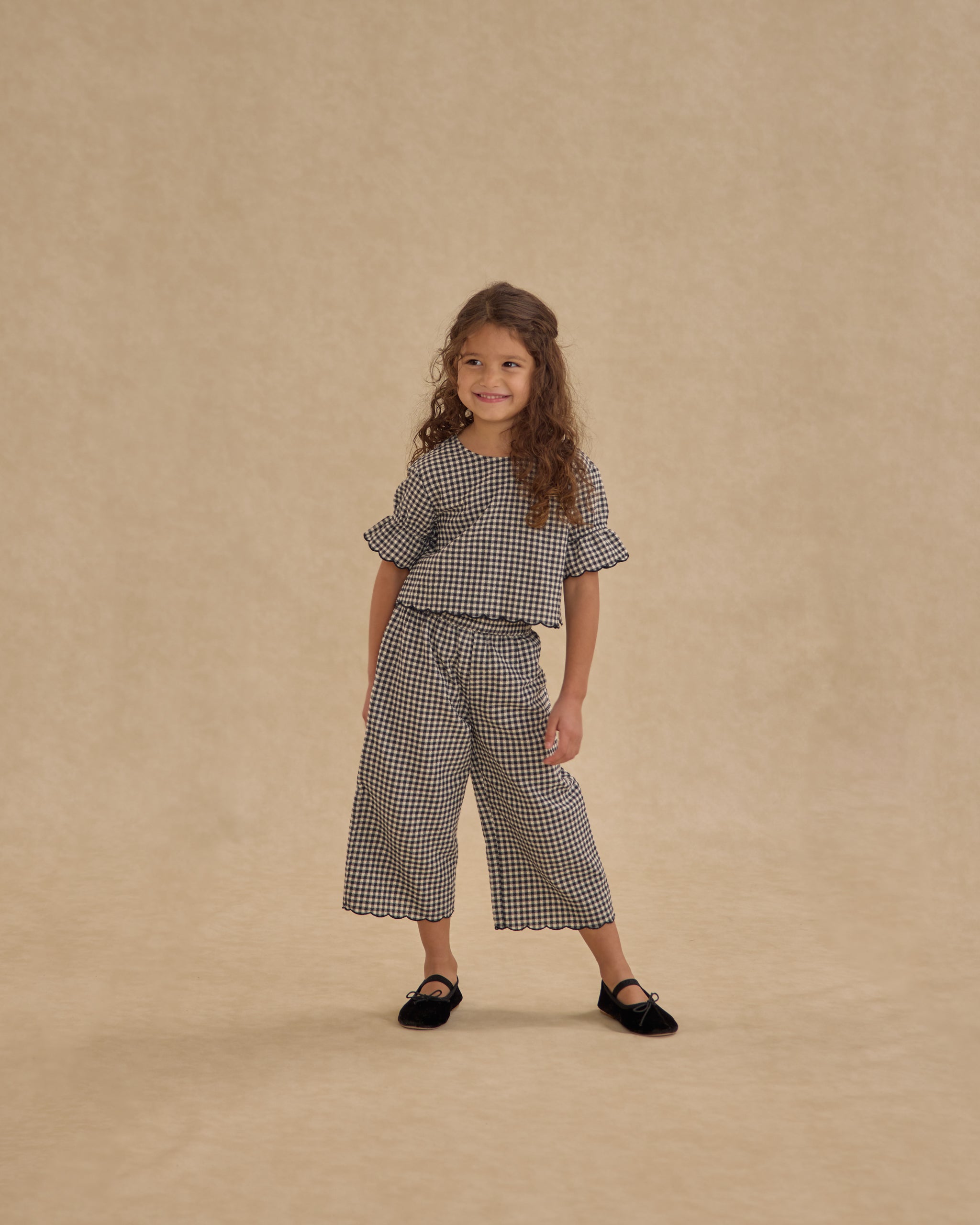 Francie Blouse || Black Gingham - Rylee + Cru | Kids Clothes | Trendy Baby Clothes | Modern Infant Outfits |