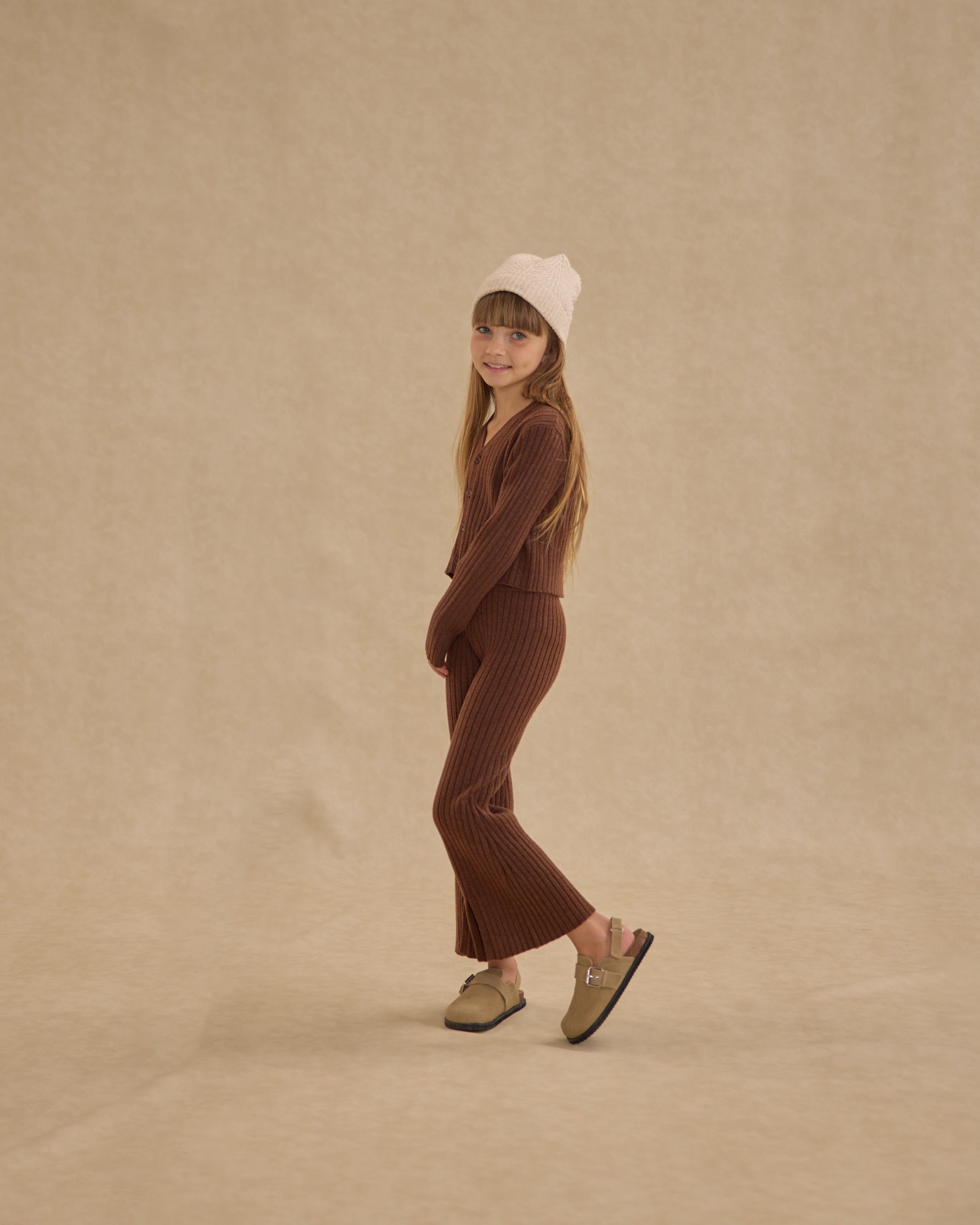 Long Sleeve Knit Button Top || Brown - Rylee + Cru | Kids Clothes | Trendy Baby Clothes | Modern Infant Outfits |