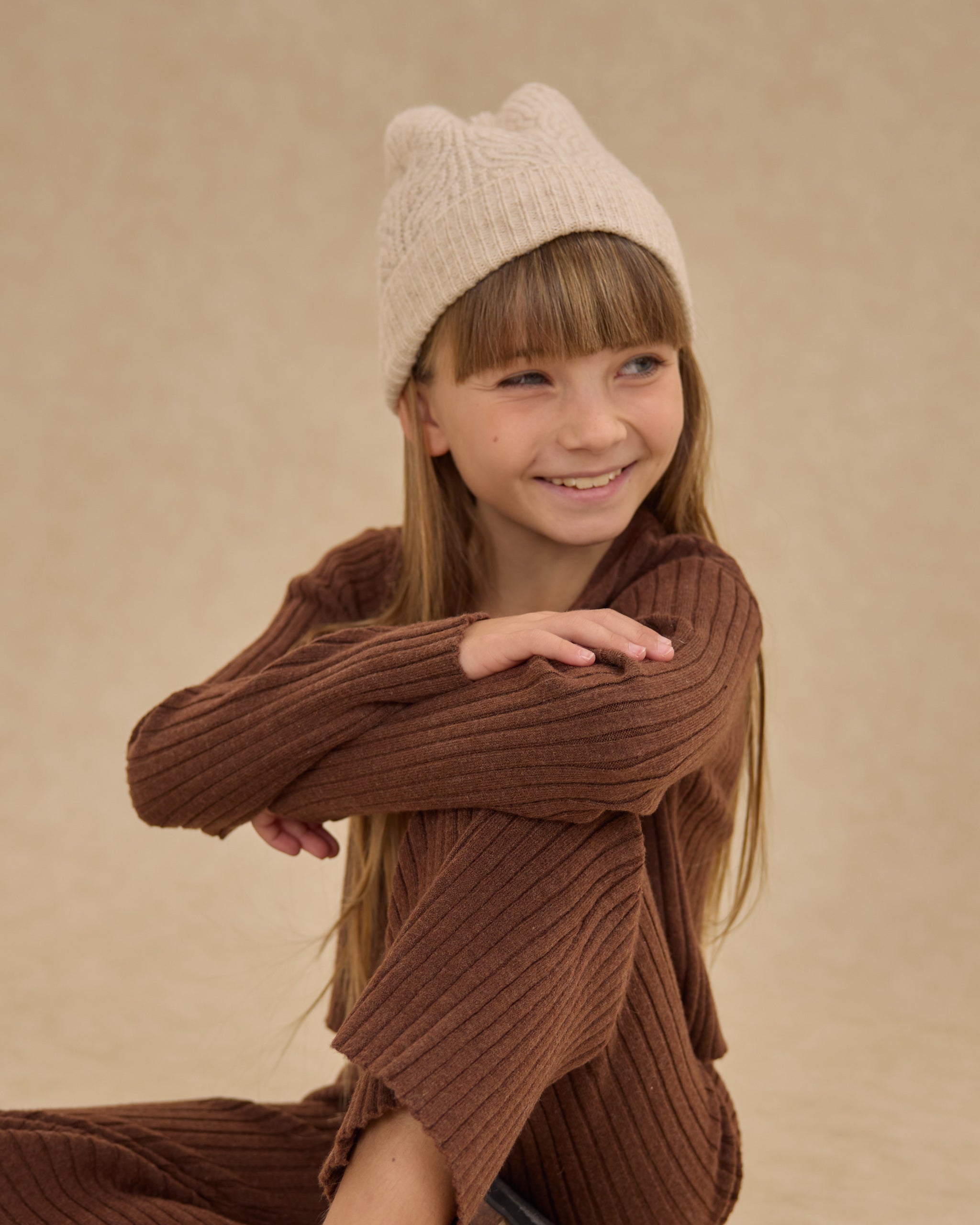Beanie || Heathered Oatmeal - Rylee + Cru | Kids Clothes | Trendy Baby Clothes | Modern Infant Outfits |