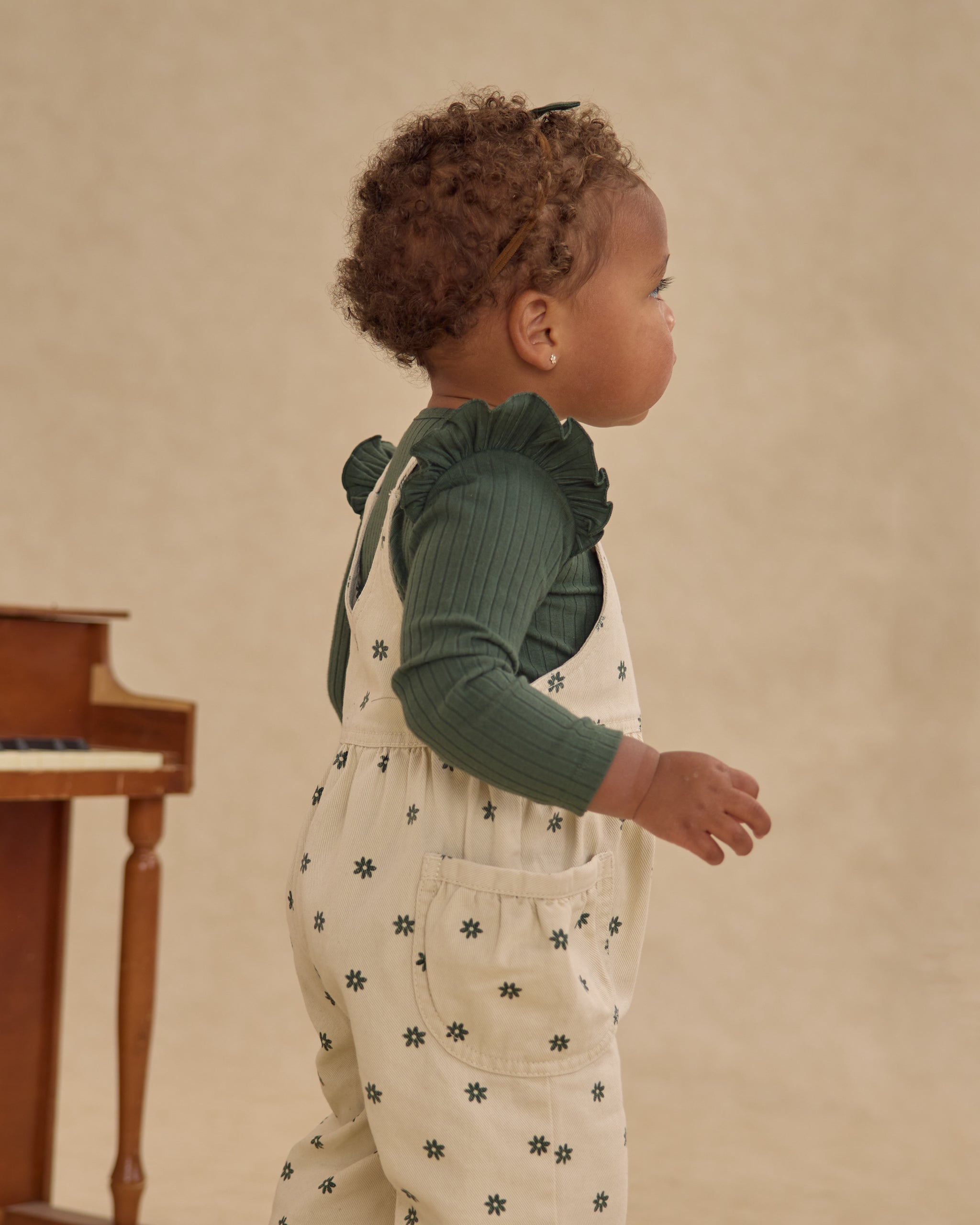 Shoulder Ruffle Bodysuit || Green - Rylee + Cru | Kids Clothes | Trendy Baby Clothes | Modern Infant Outfits |