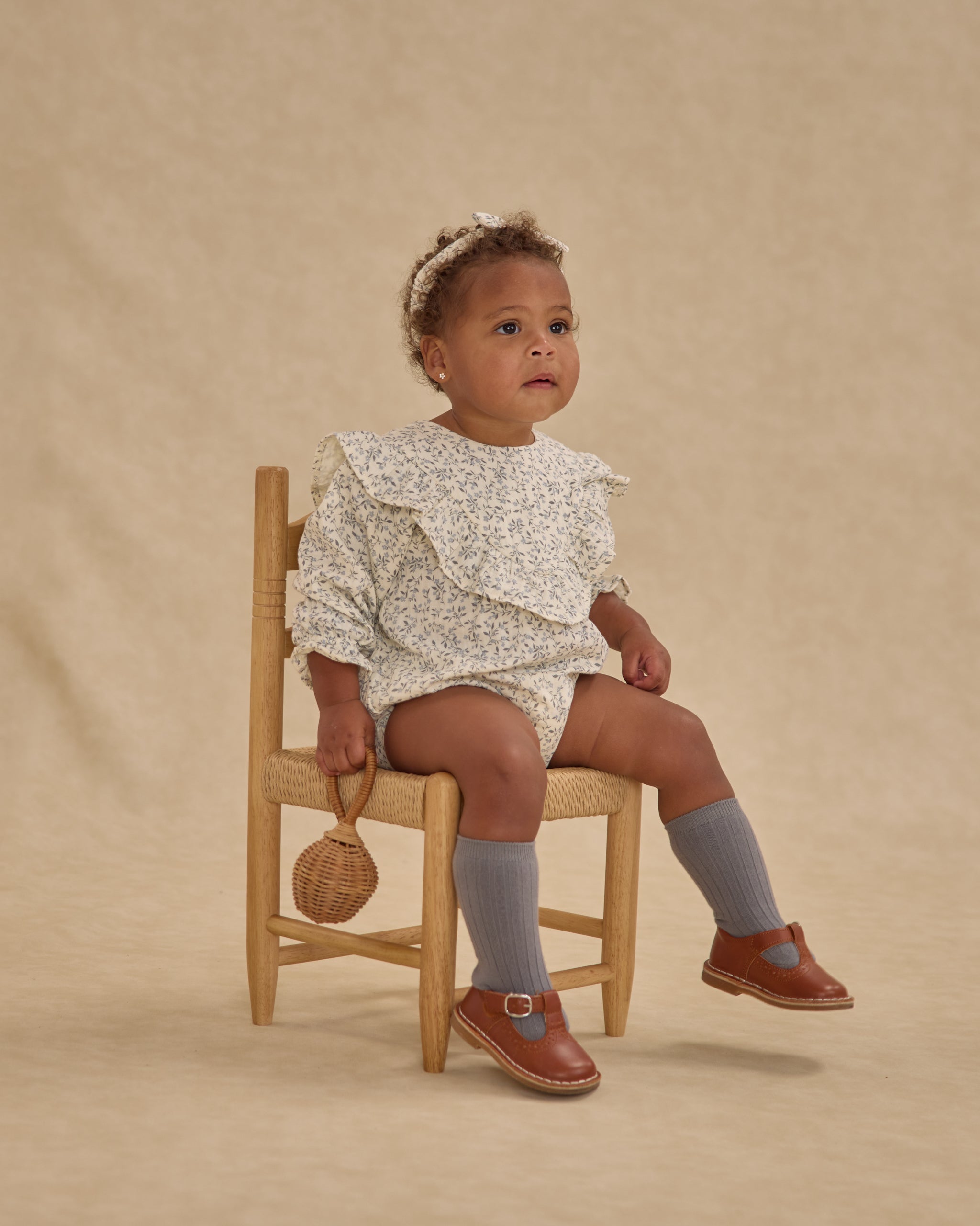 Ribbed Socks || Brown, Dusty Blue - Rylee + Cru | Kids Clothes | Trendy Baby Clothes | Modern Infant Outfits |