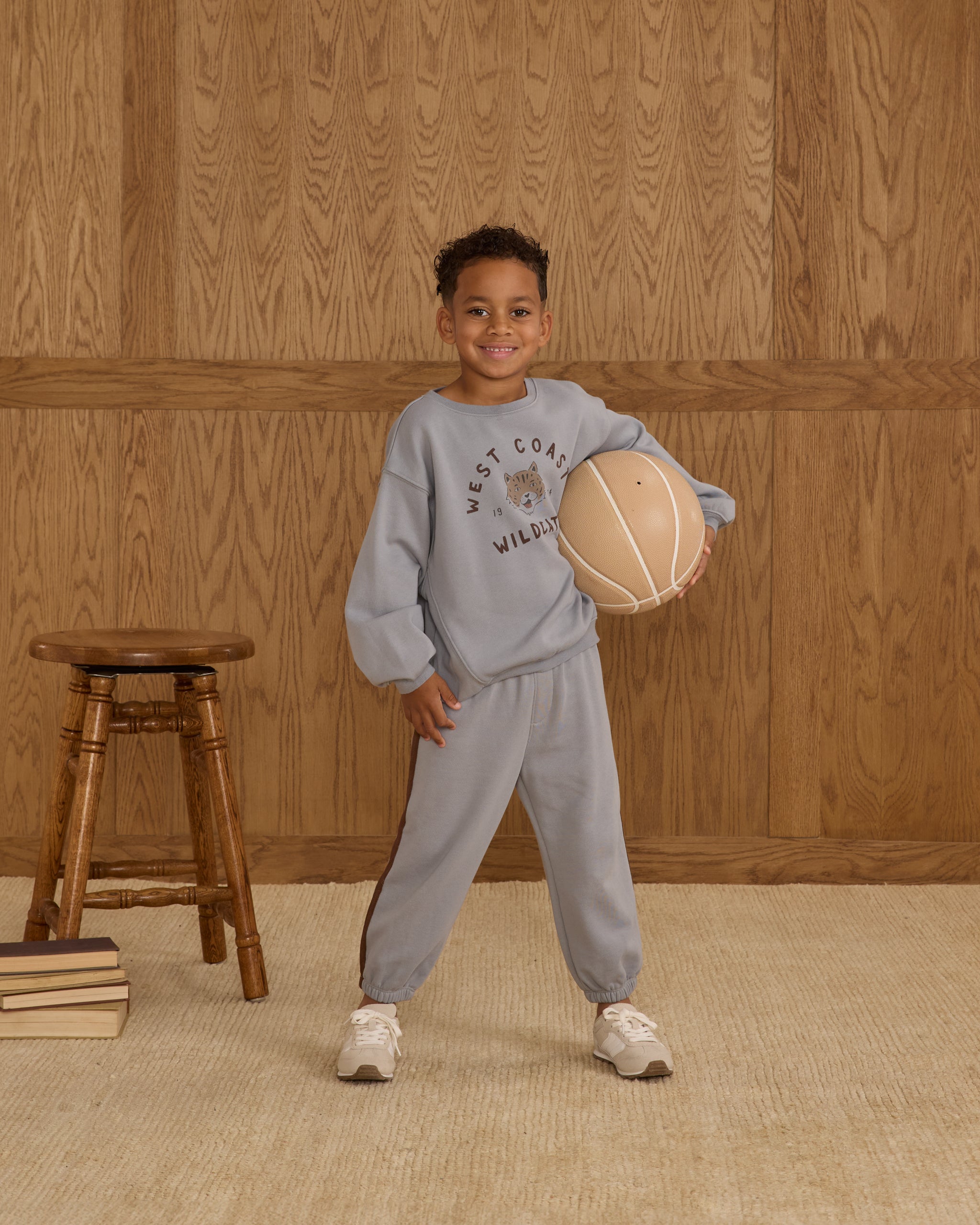Relaxed Jogger || Dusty Blue - Rylee + Cru | Kids Clothes | Trendy Baby Clothes | Modern Infant Outfits |