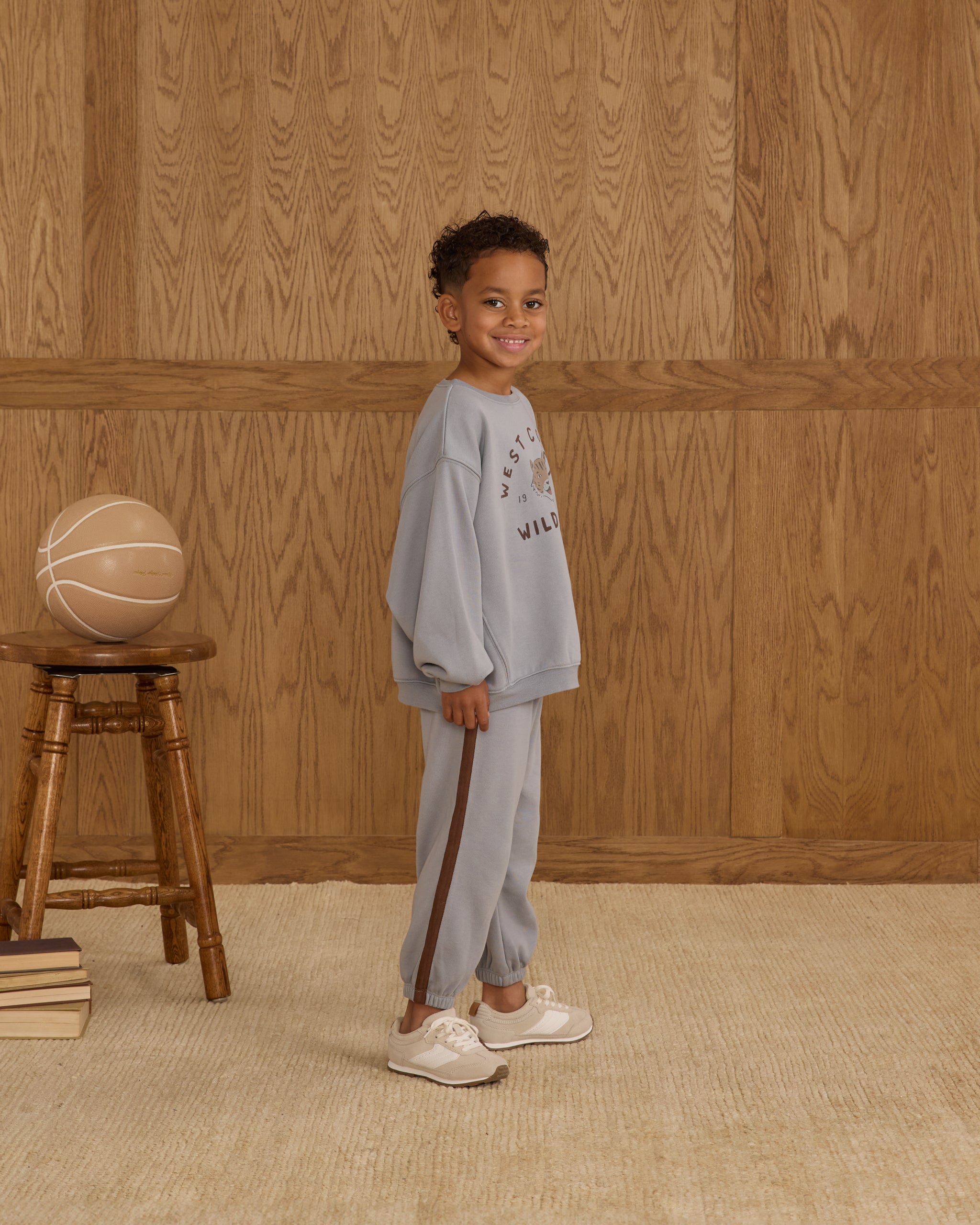 Relaxed Jogger || Dusty Blue - Rylee + Cru | Kids Clothes | Trendy Baby Clothes | Modern Infant Outfits |