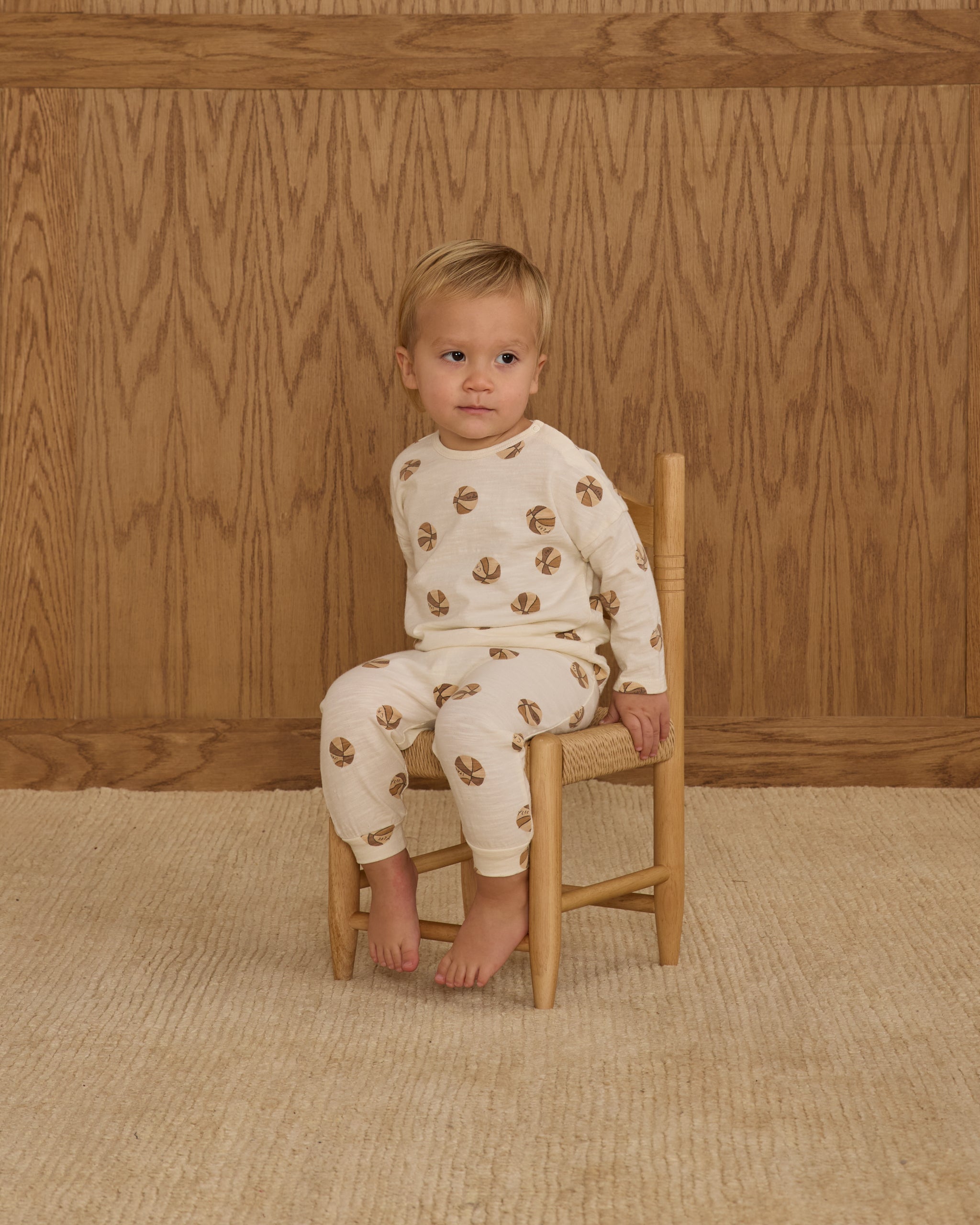 Long Sleeve Tee + Pant Set || Basketball - Rylee + Cru | Kids Clothes | Trendy Baby Clothes | Modern Infant Outfits |