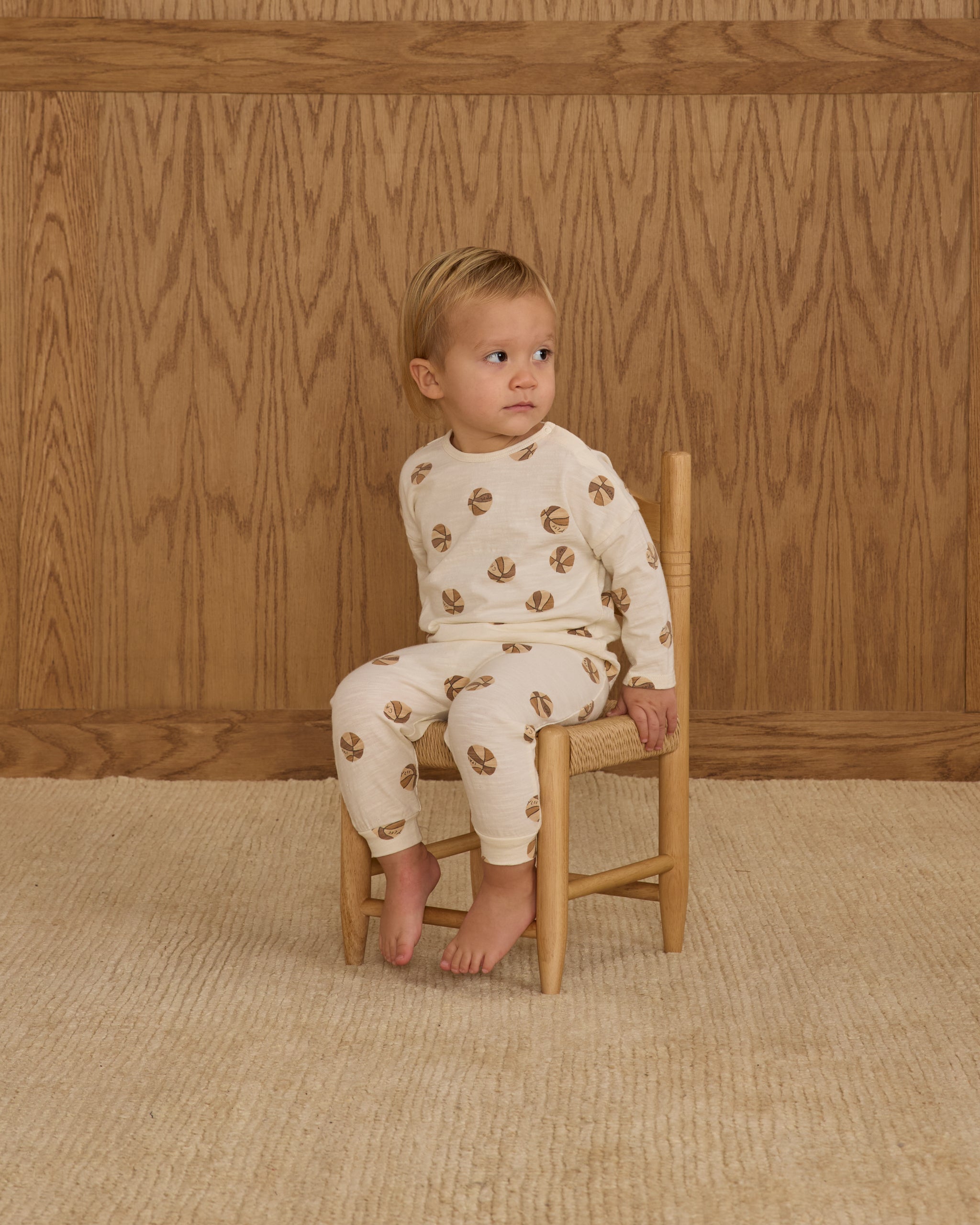Long Sleeve Tee + Pant Set || Basketball - Rylee + Cru | Kids Clothes | Trendy Baby Clothes | Modern Infant Outfits |