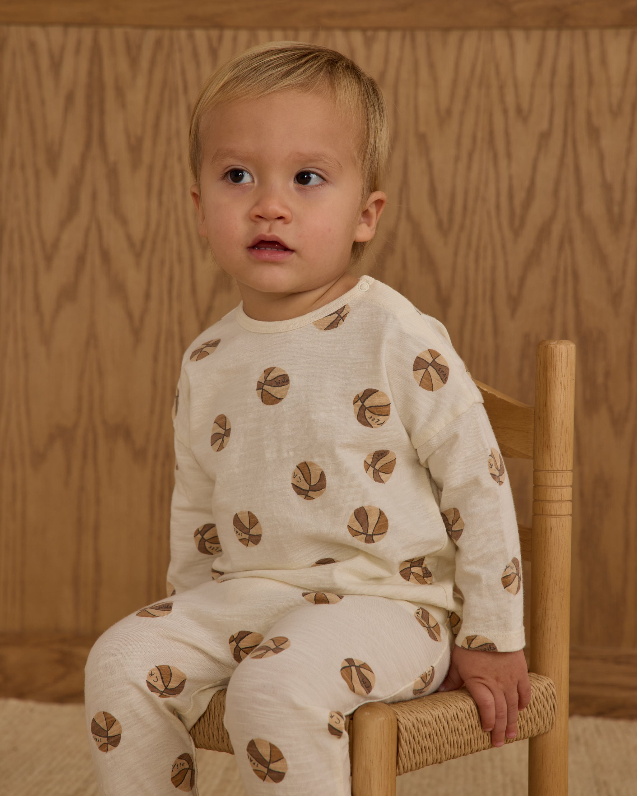 Long Sleeve Tee + Pant Set || Basketball - Rylee + Cru | Kids Clothes | Trendy Baby Clothes | Modern Infant Outfits |