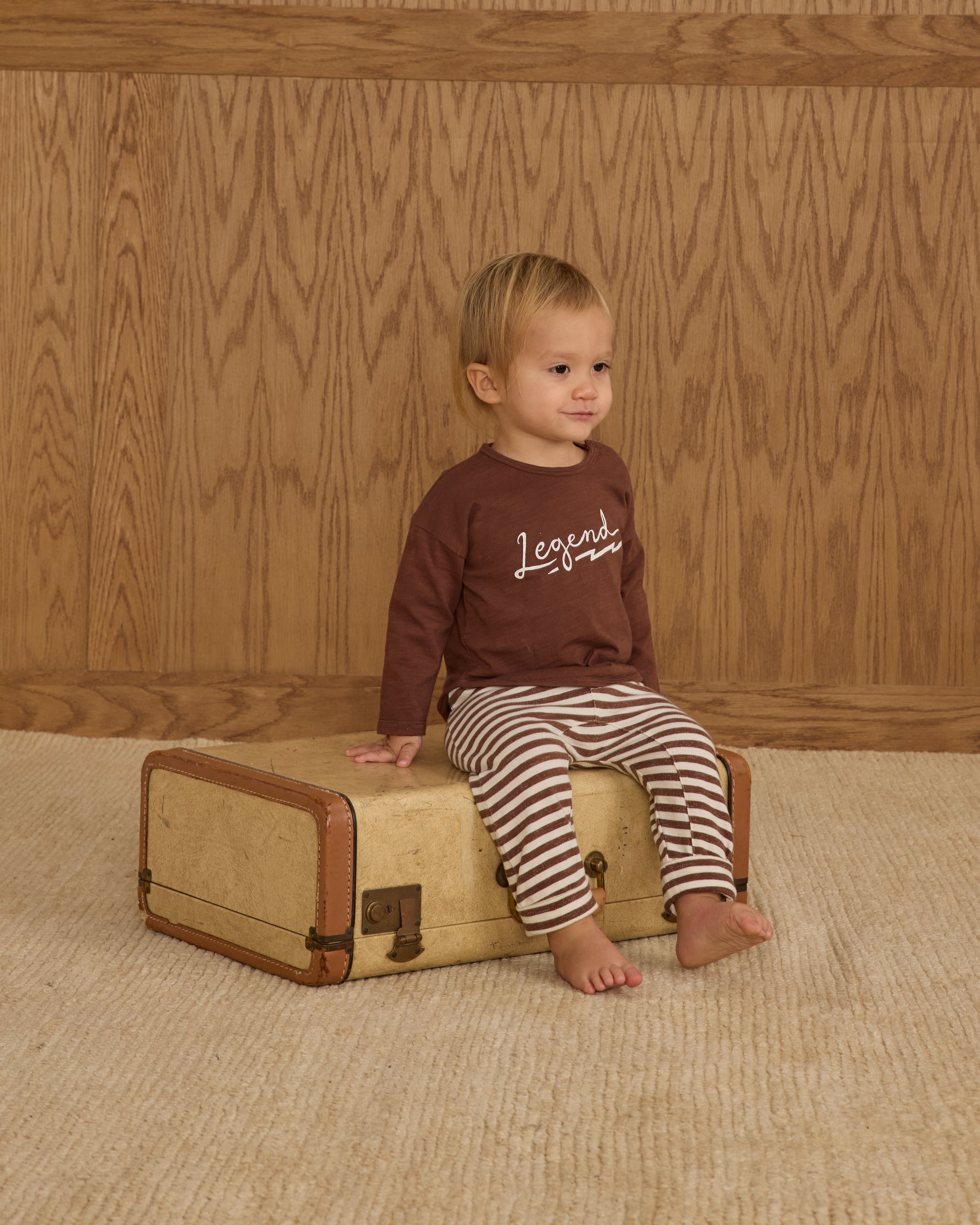 Baby Cru Pant || Brown Stripe - Rylee + Cru | Kids Clothes | Trendy Baby Clothes | Modern Infant Outfits |