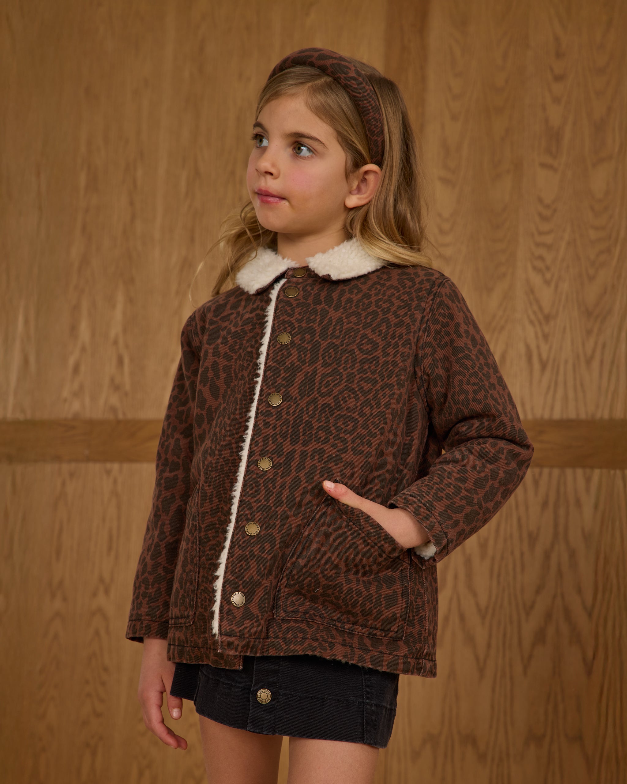 Long Chore Coat || Leopard - Rylee + Cru | Kids Clothes | Trendy Baby Clothes | Modern Infant Outfits |