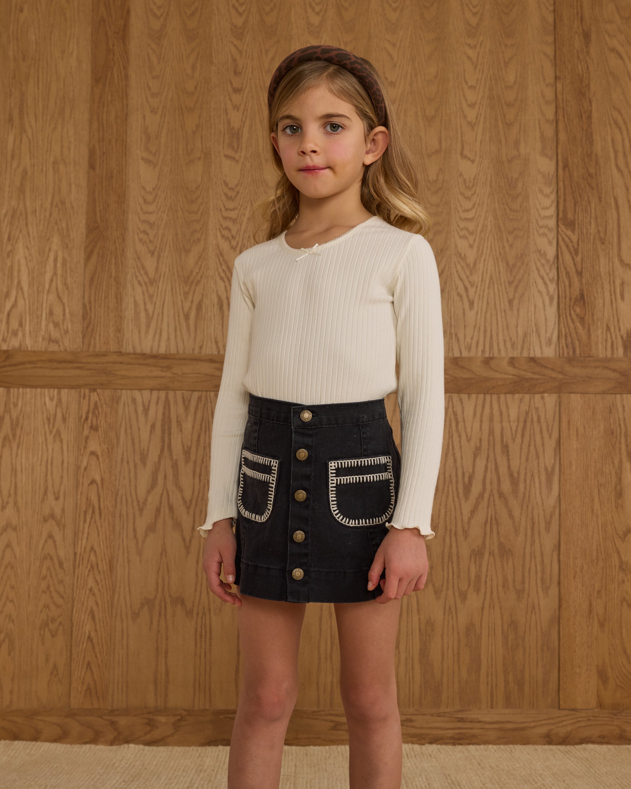 Denver Mini Skirt || Washed Black - Rylee + Cru | Kids Clothes | Trendy Baby Clothes | Modern Infant Outfits |
