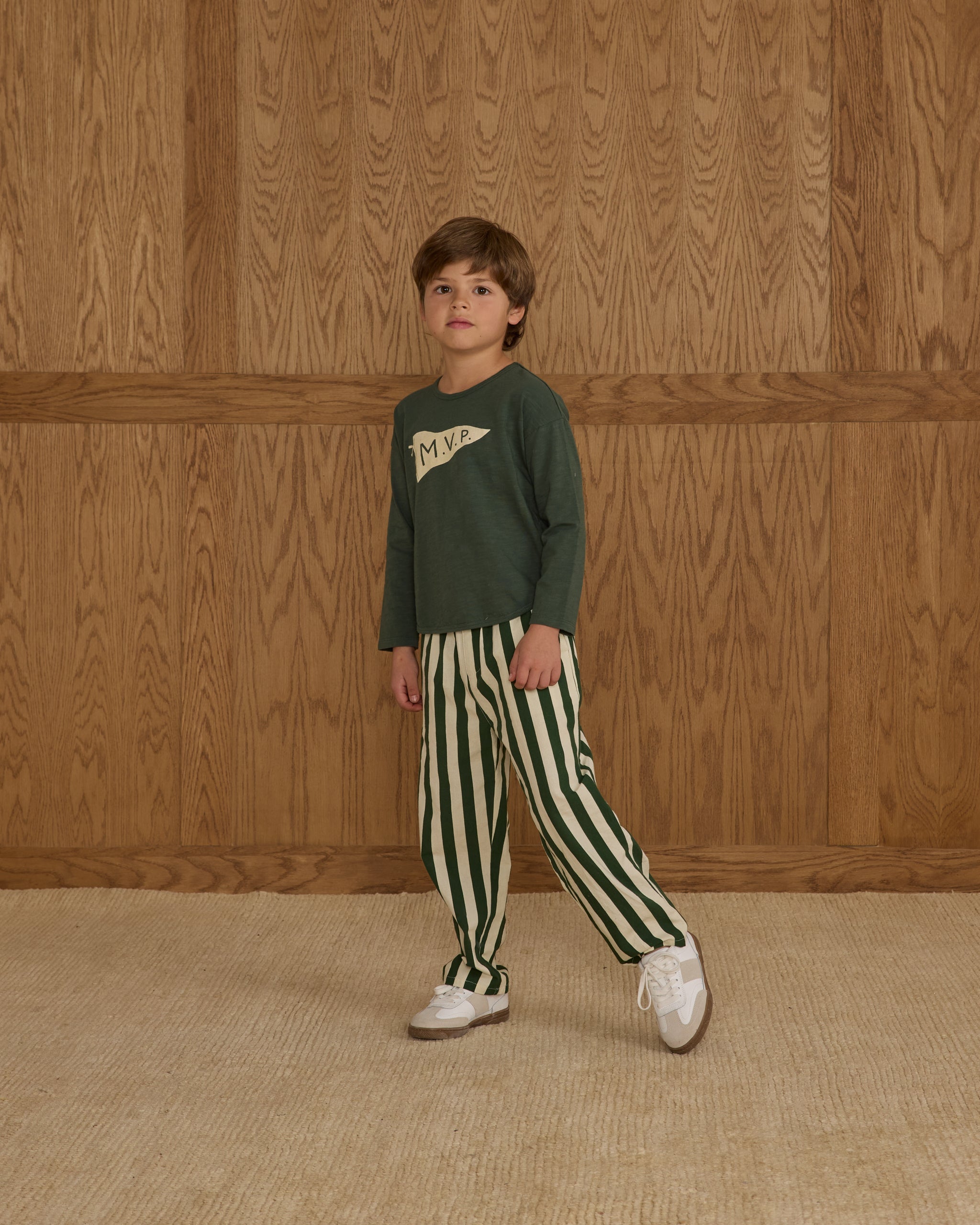 Baggy Pant || Green Stripe - Rylee + Cru | Kids Clothes | Trendy Baby Clothes | Modern Infant Outfits |