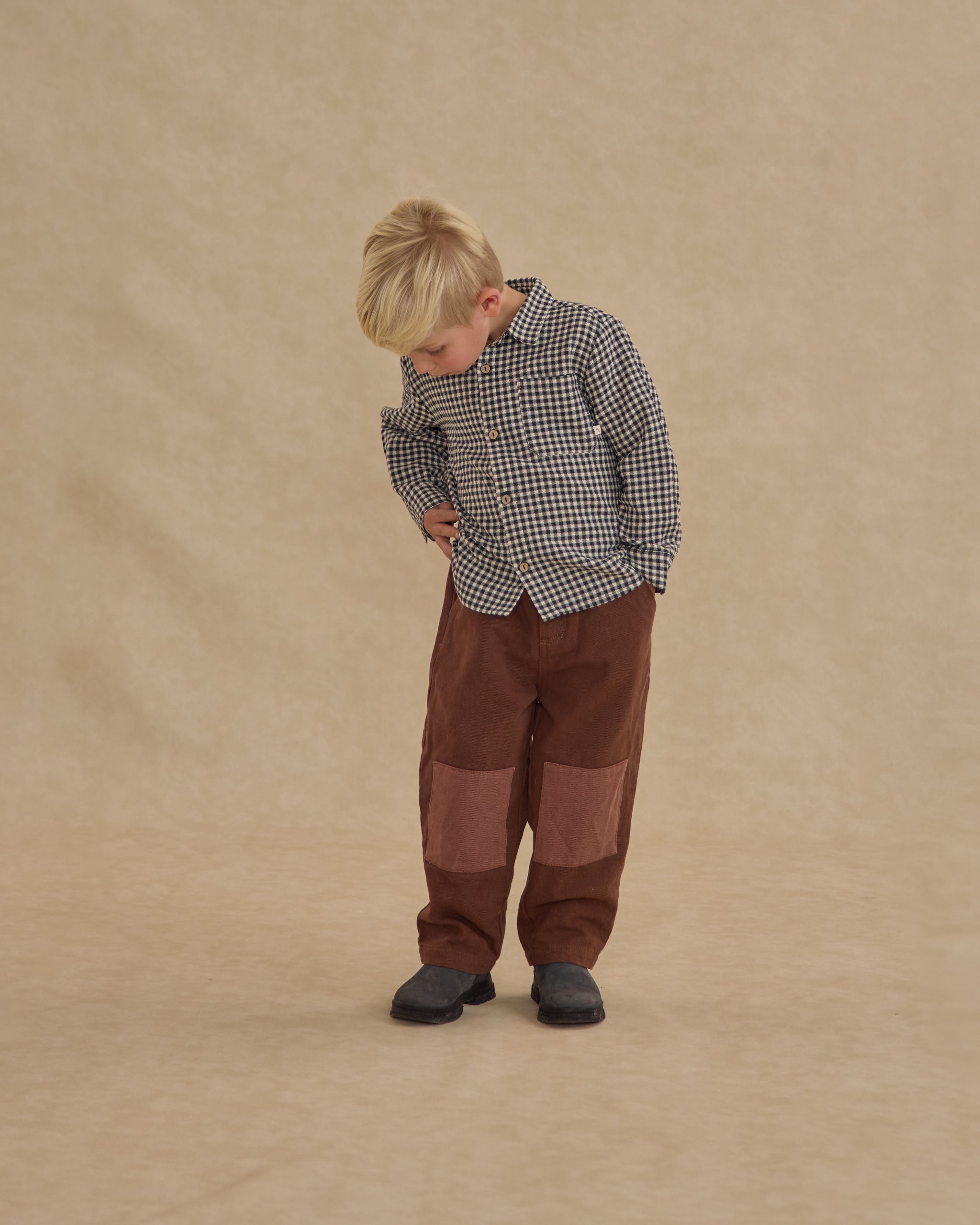 Collared Long Sleeve Shirt || Black Gingham - Rylee + Cru | Kids Clothes | Trendy Baby Clothes | Modern Infant Outfits |