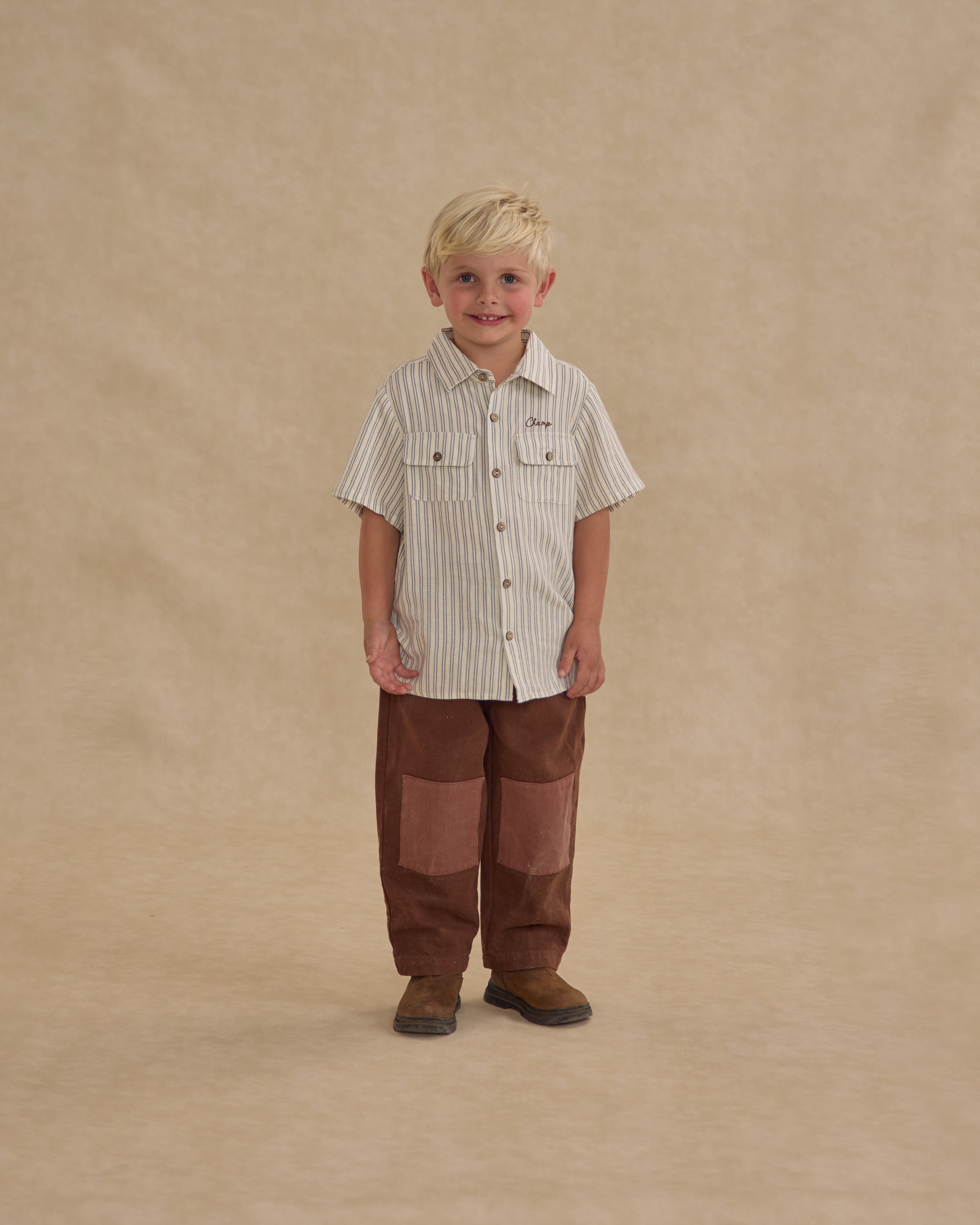 Collared Shirt || Railroad Stripe - Rylee + Cru | Kids Clothes | Trendy Baby Clothes | Modern Infant Outfits |