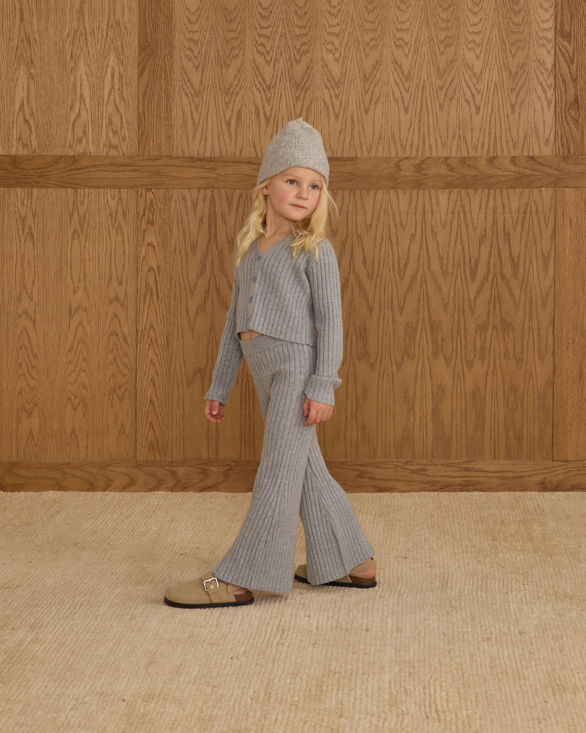 Long Sleeve Knit Button Top || Dusty Blue - Rylee + Cru | Kids Clothes | Trendy Baby Clothes | Modern Infant Outfits |