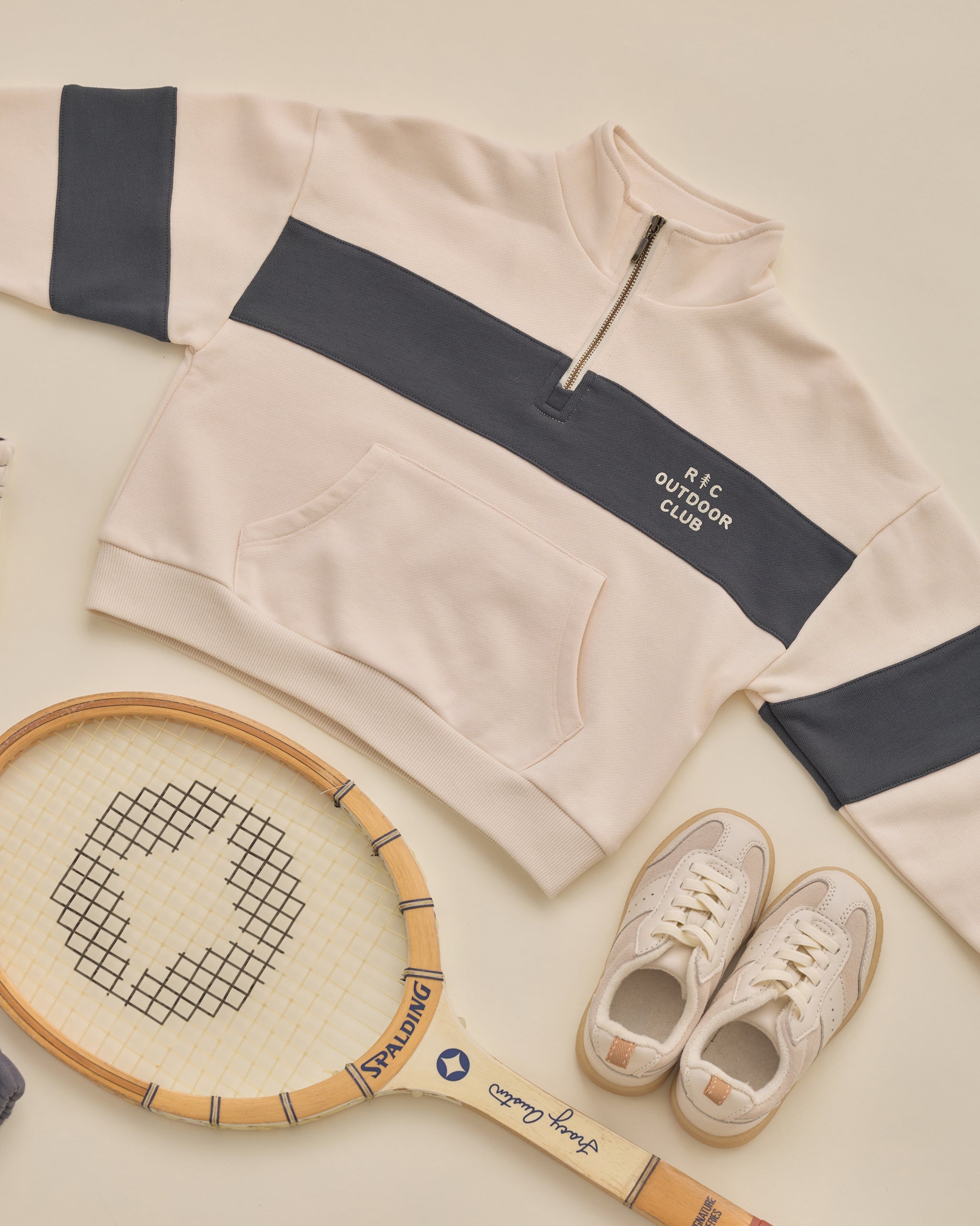 Panel Stripe Half Zip Outdoor Club